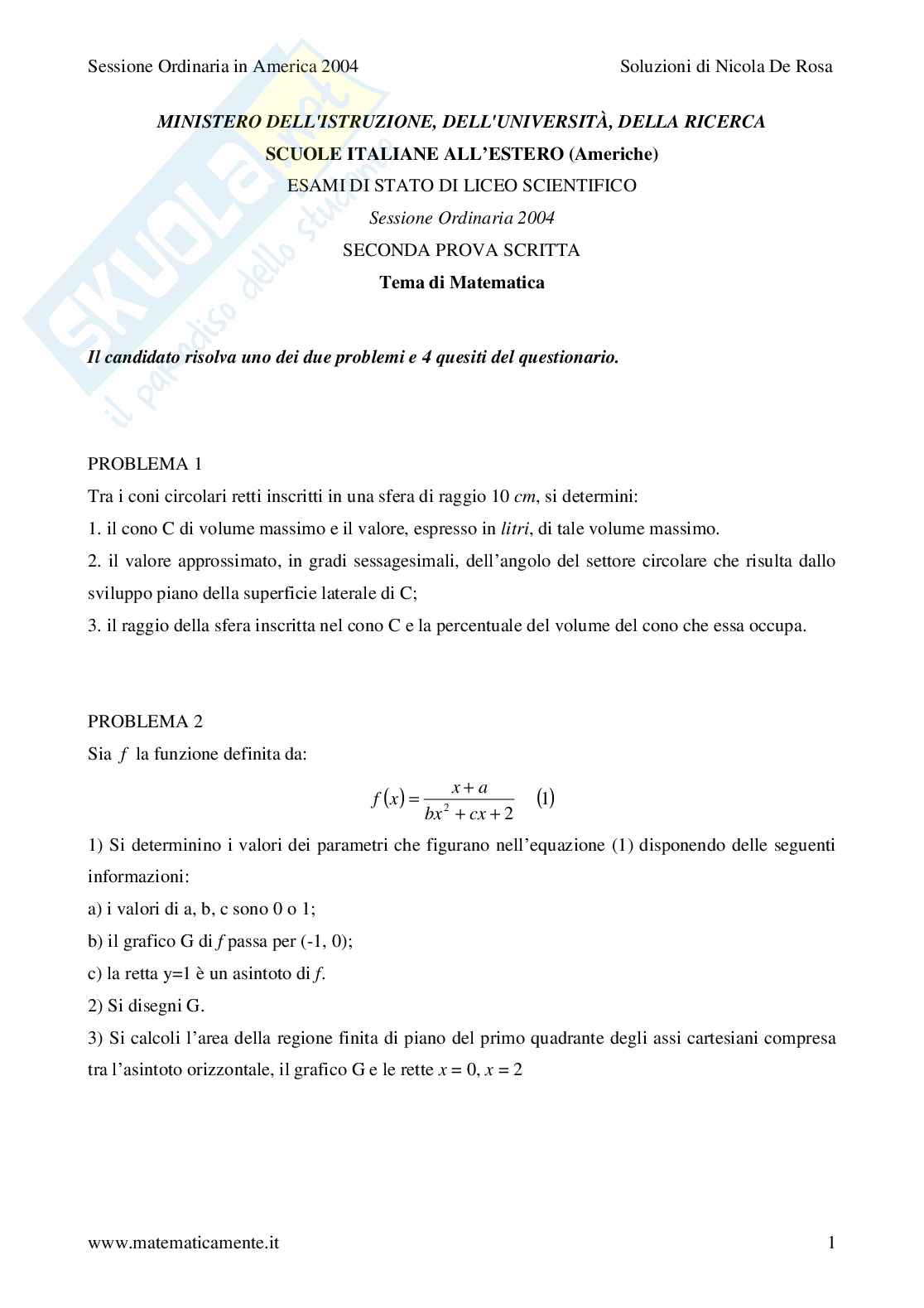 2004 - liceo scientifico - scuole italiane in America Pag. 1