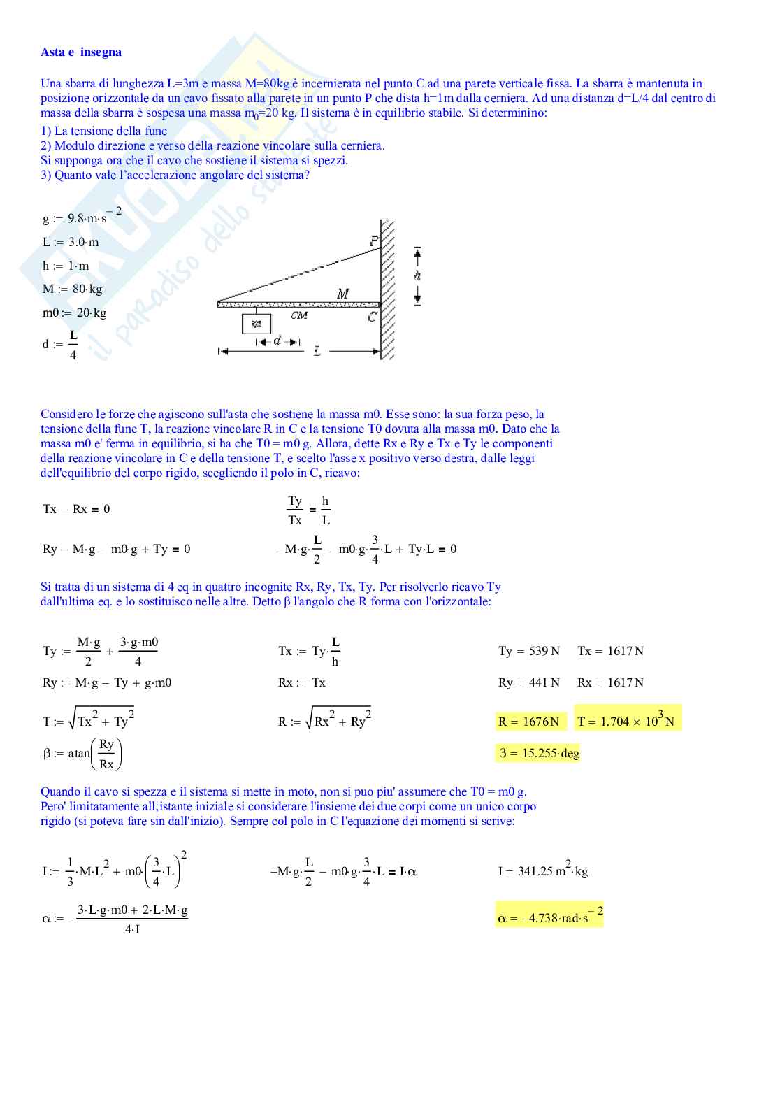 Esercizi sulla meccanica Pag. 2