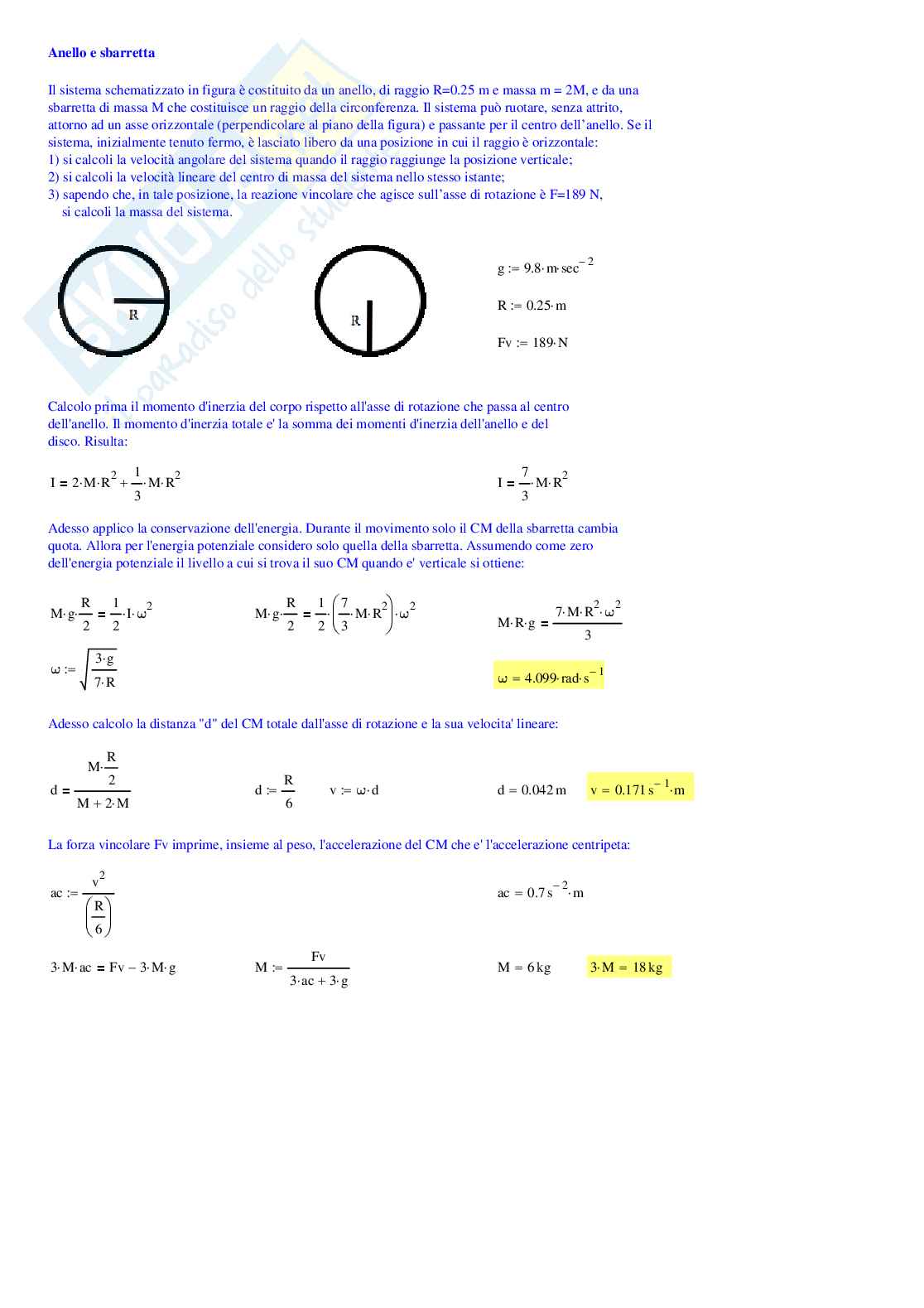 Esercizi sulla meccanica Pag. 6