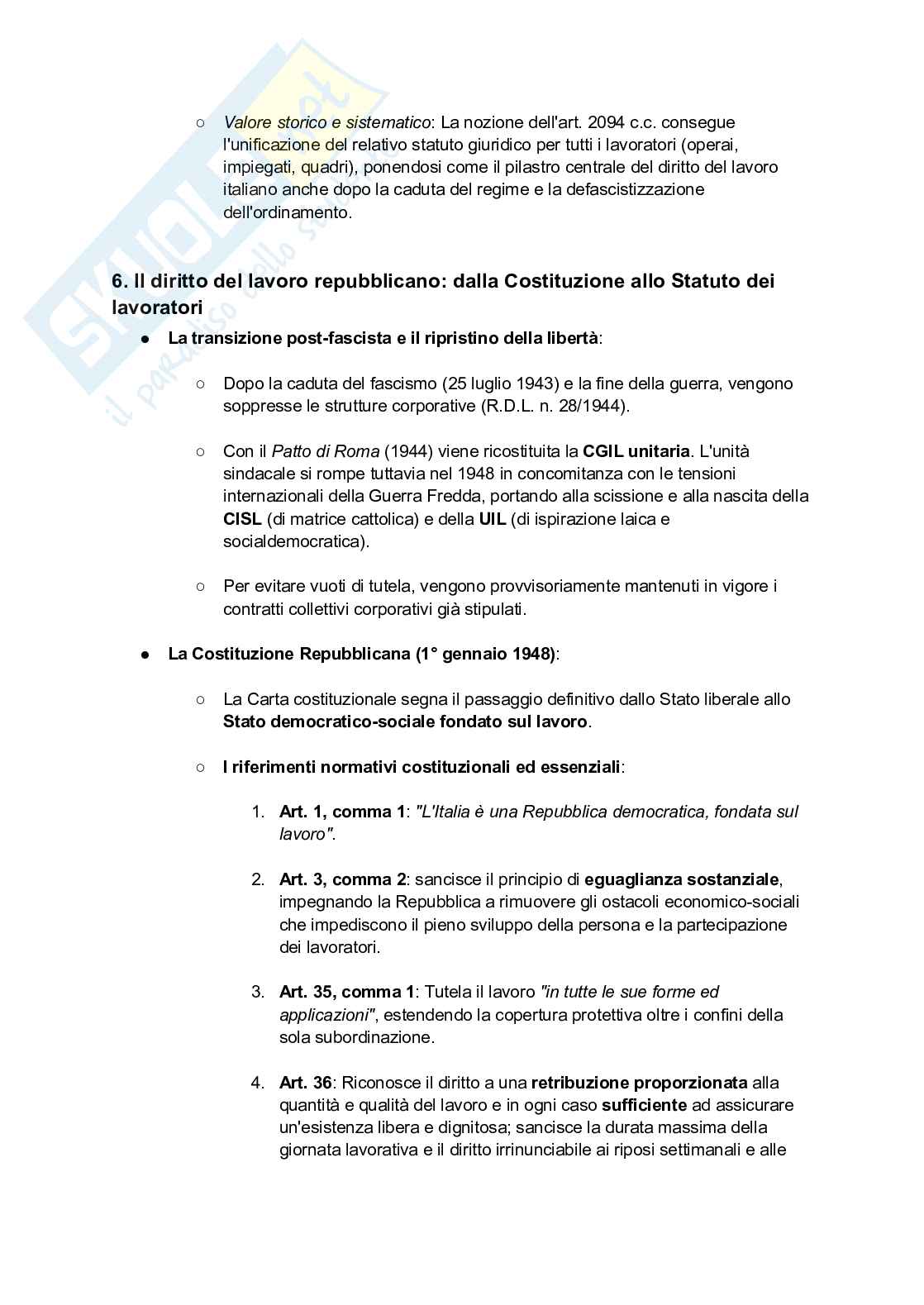 Riassunto esame Diritto del lavoro, Prof. Boscati Alessandro, libro consigliato Diritto del lavoro, Del Punta Pag. 16