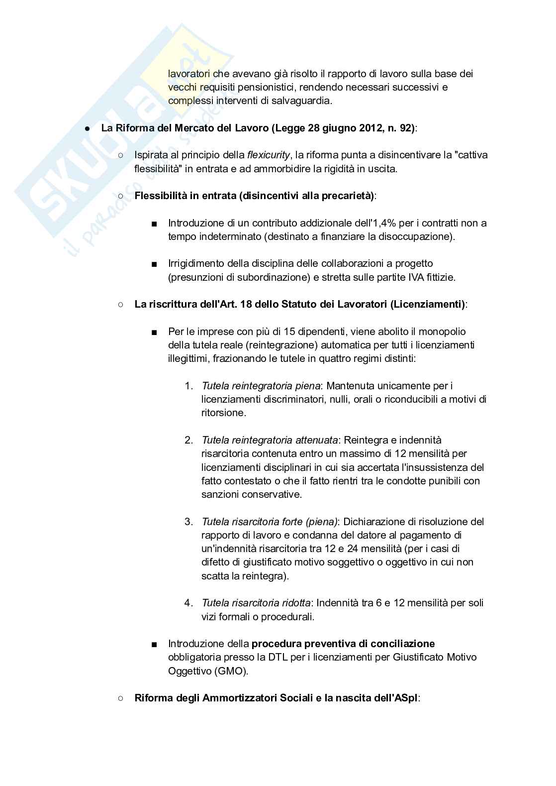 Riassunto esame Diritto del lavoro, Prof. Boscati Alessandro, libro consigliato Diritto del lavoro, Del Punta Pag. 26