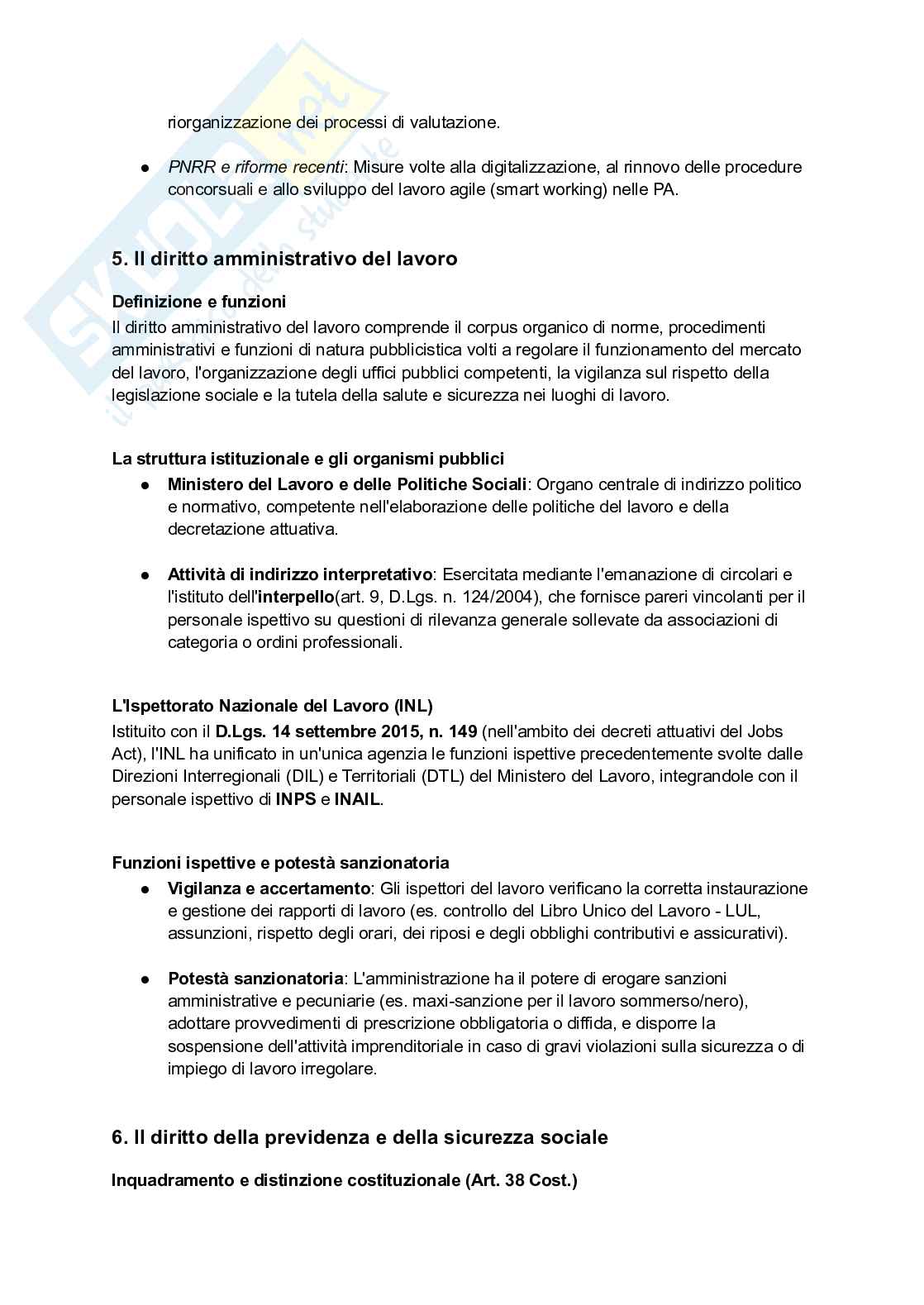 Riassunto esame Diritto del lavoro, Prof. Boscati Alessandro, libro consigliato Diritto del lavoro, Del Punta Pag. 6