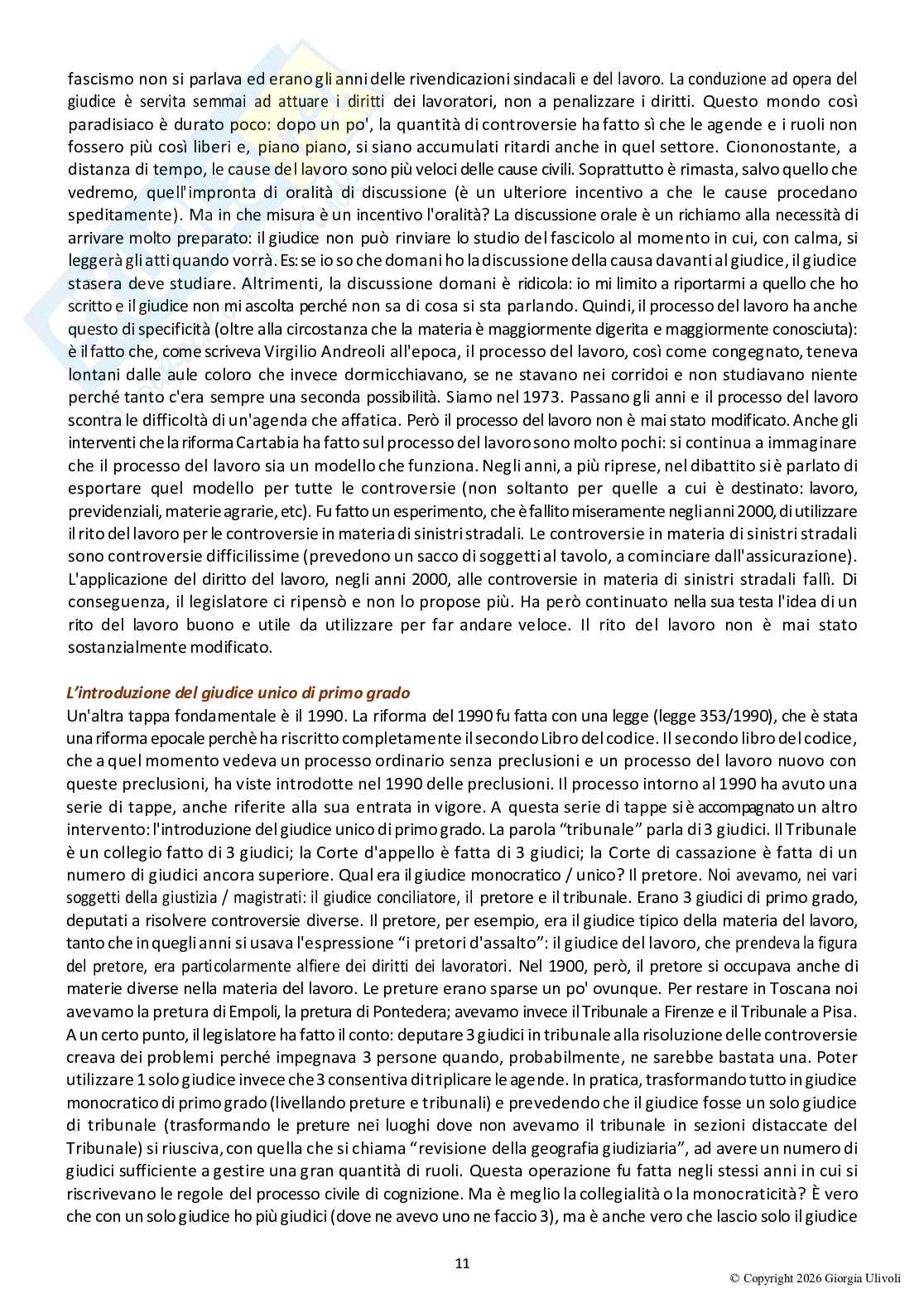 Appunti delle lezioni di Diritto processuale civile A, 2026 Pag. 11