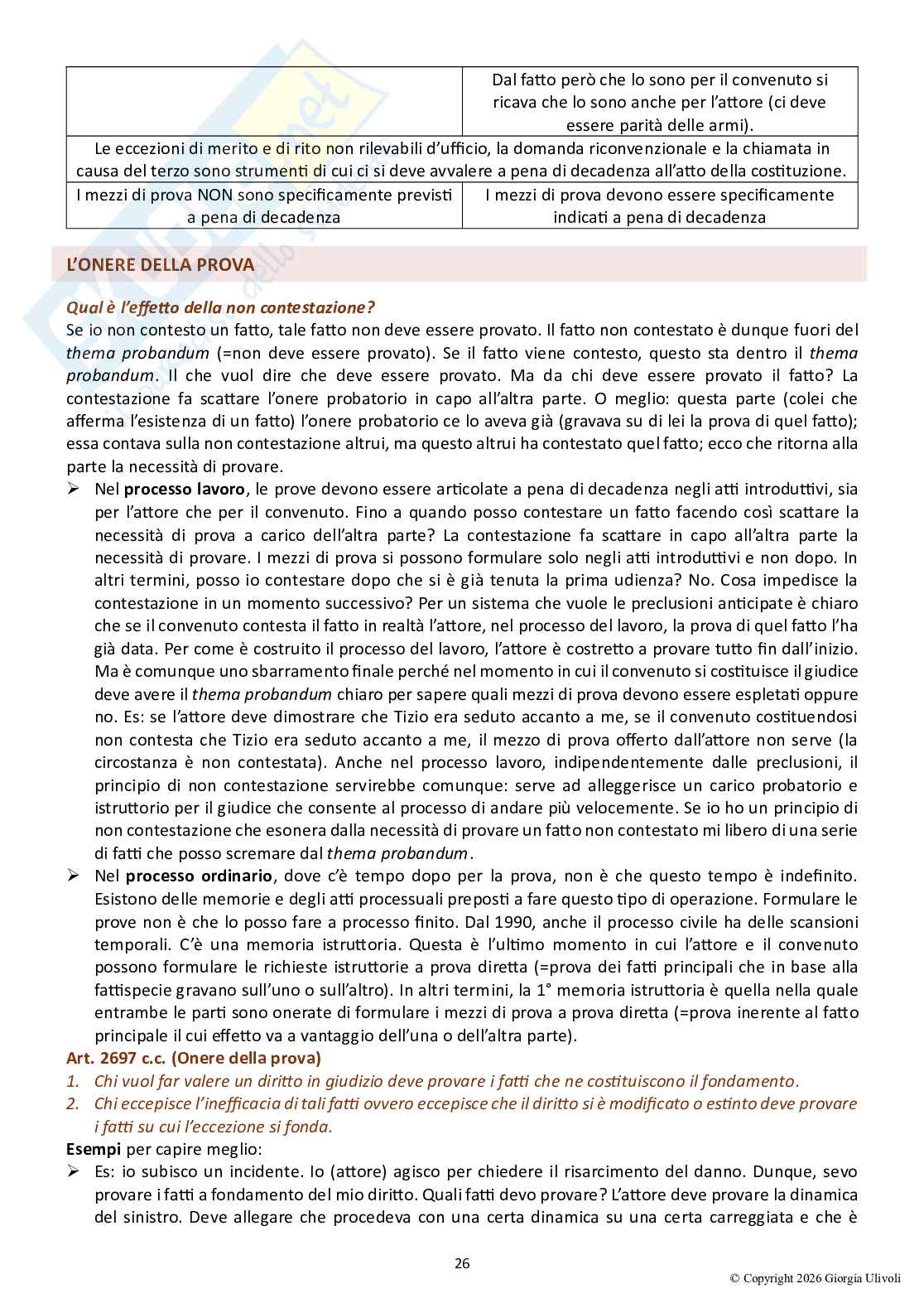 Appunti delle lezioni di Diritto processuale civile A, 2026 Pag. 26