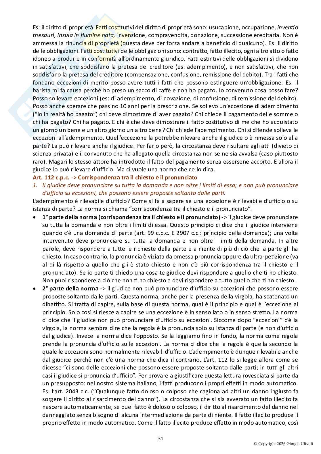 Appunti delle lezioni di Diritto processuale civile A, 2026 Pag. 31