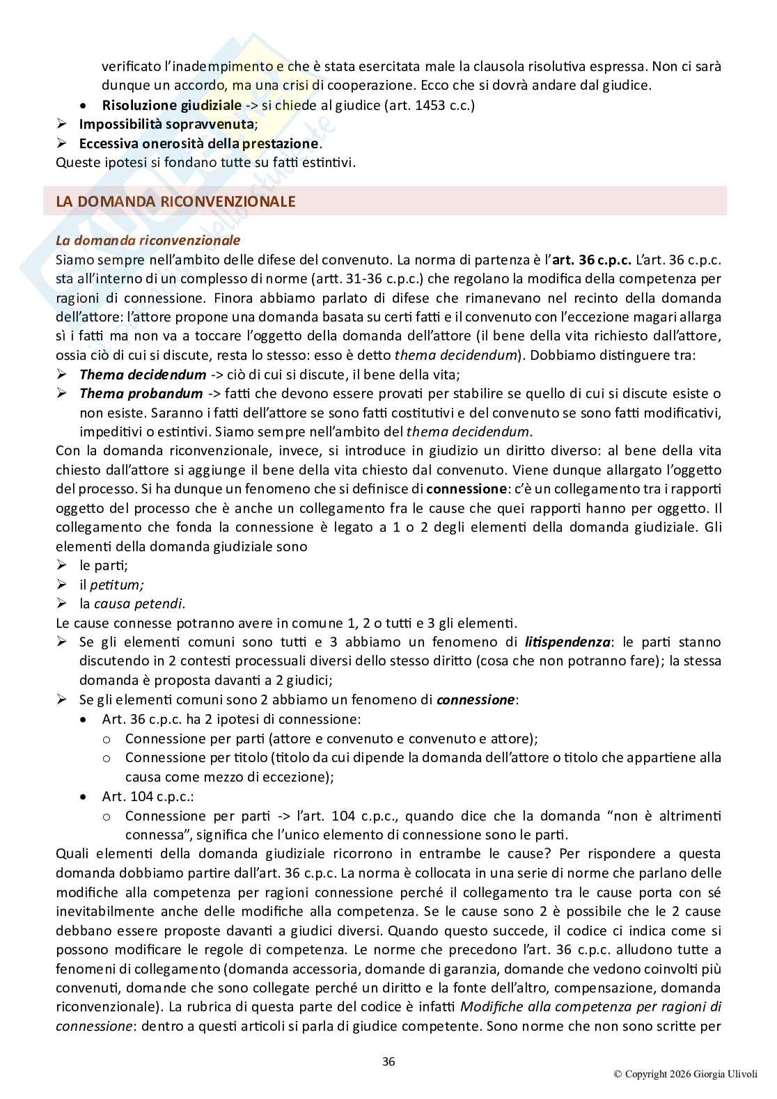 Appunti delle lezioni di Diritto processuale civile A, 2026 Pag. 36