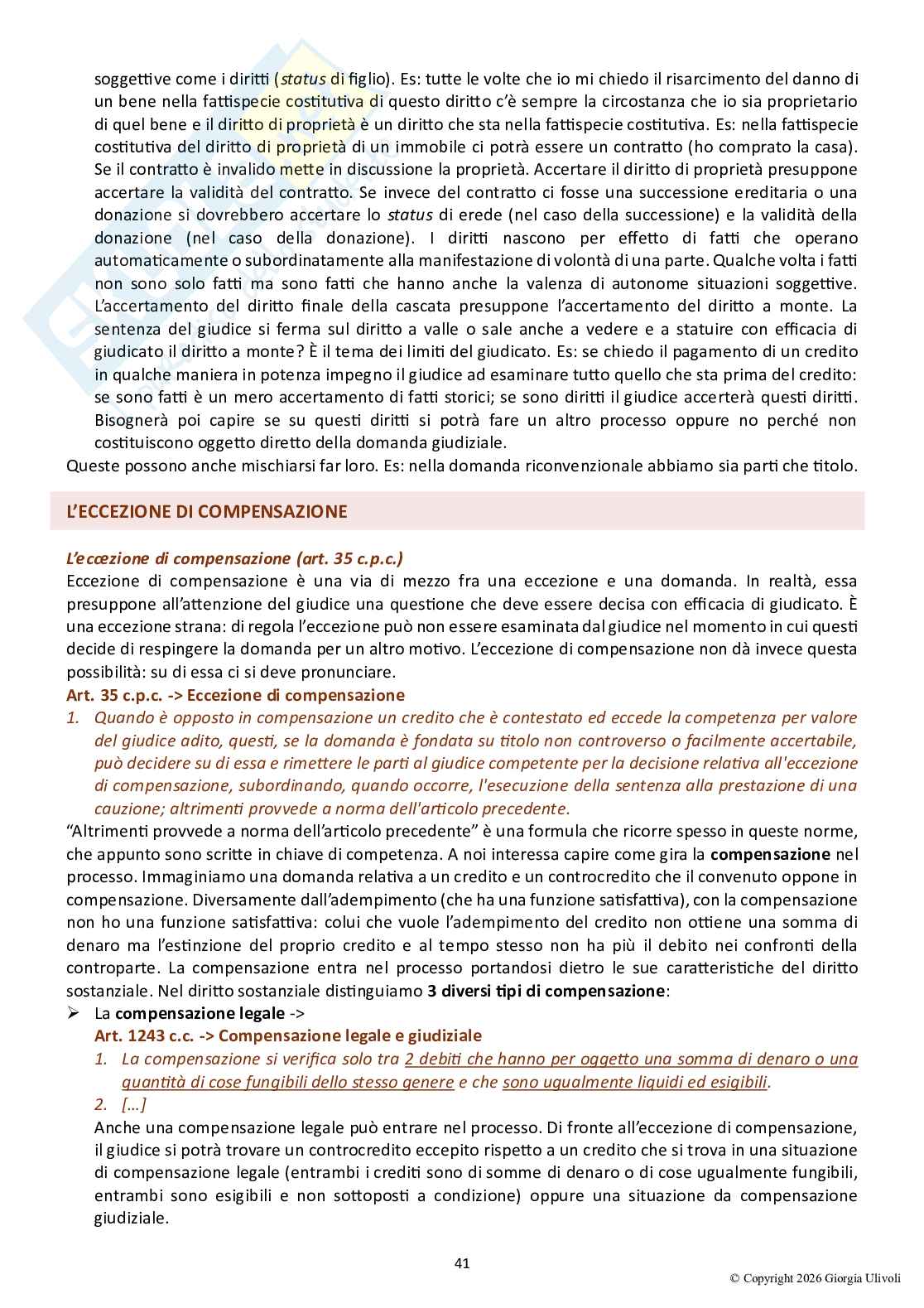 Appunti delle lezioni di Diritto processuale civile A, 2026 Pag. 41