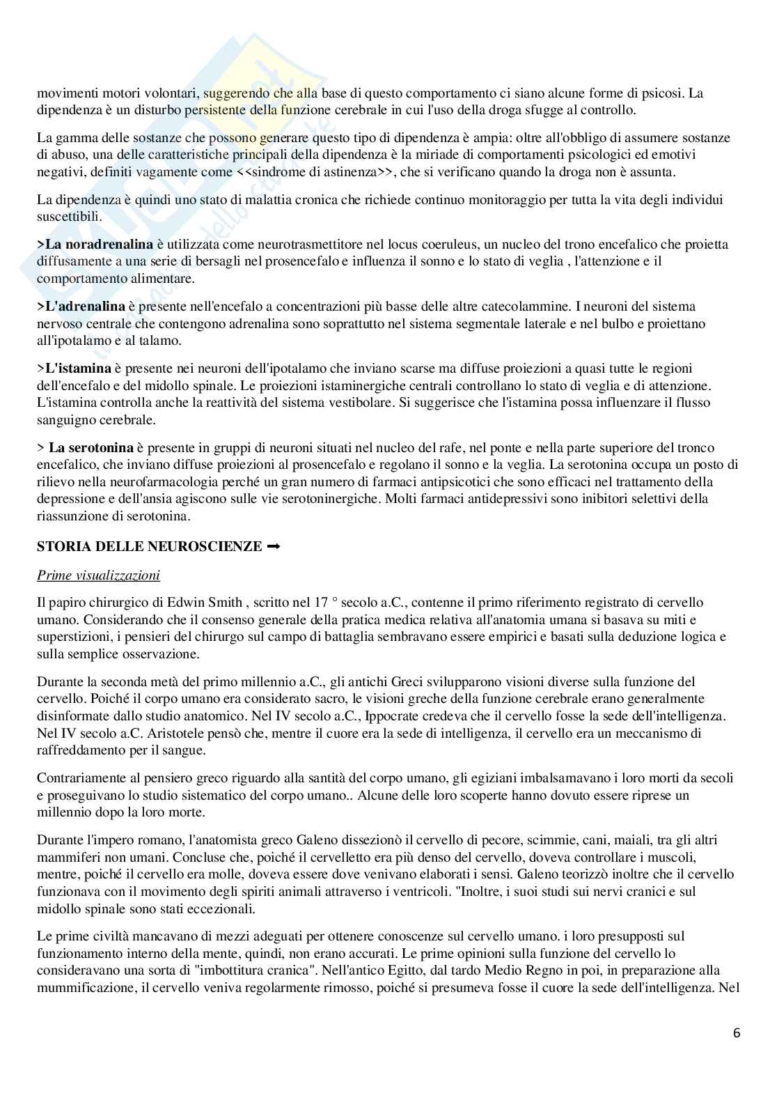 Riassunto esame Anatomia, Prof. Guariglia Paola, libro consigliato Anatomia del sistema nervoso e periferico e Neuroscienze (fisiologia), Cattaneo Pag. 6