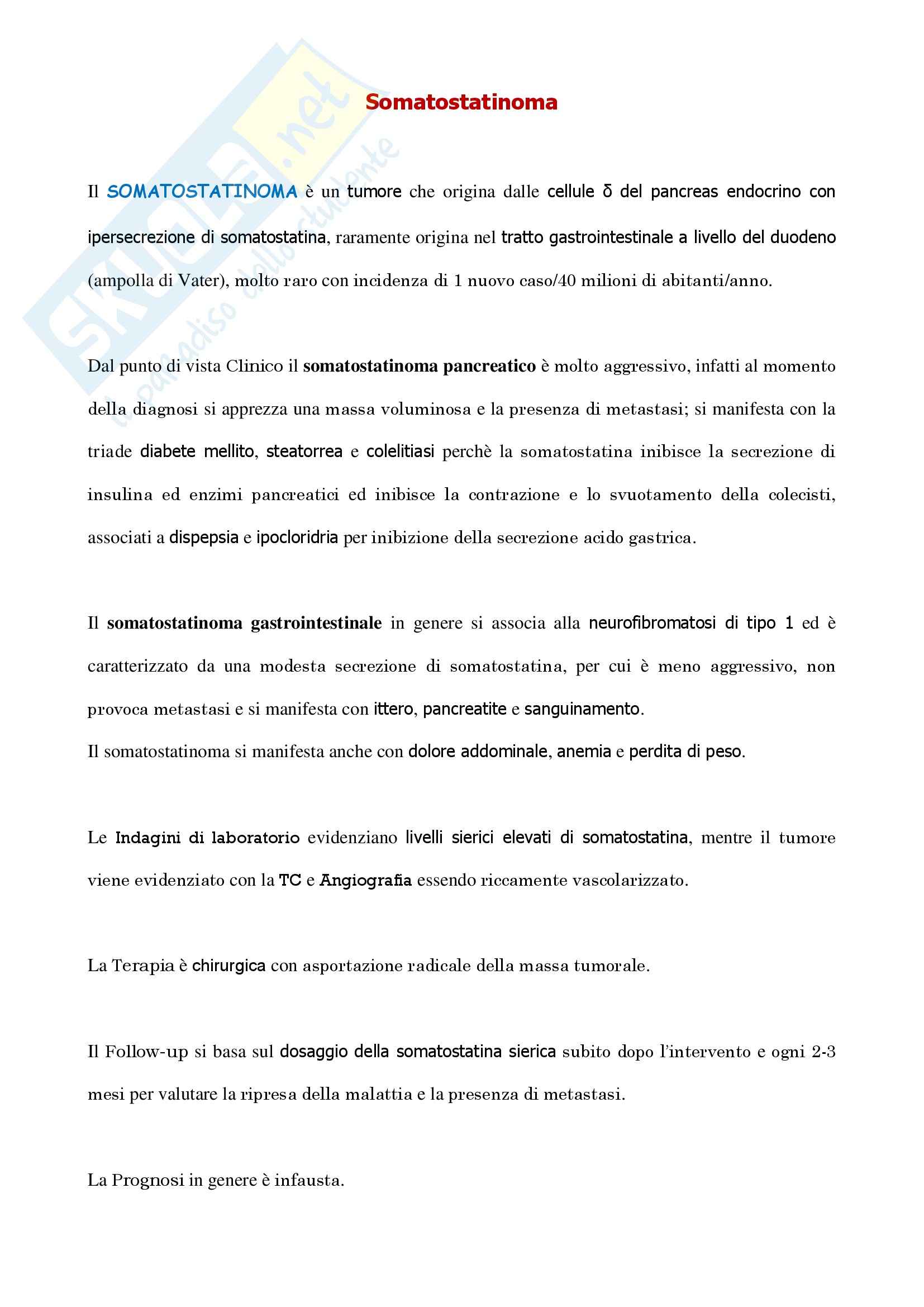 Endocrinologia - il somatostatinoma Pag. 1