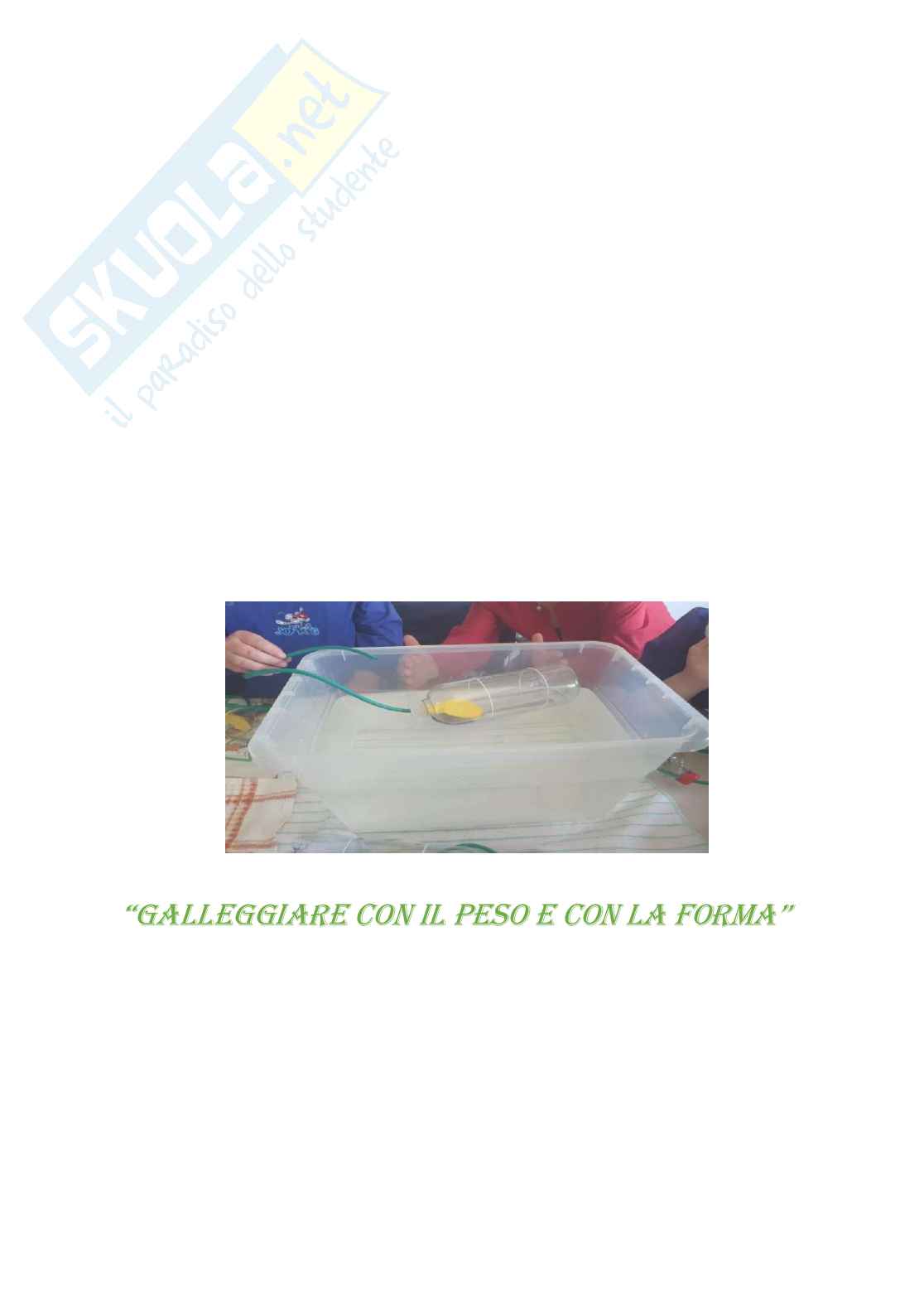 Esempio uda lezione simulata per la scuola primaria e concorsi pubblici matematica titolo galleggiare con il peso e con la forma Pag. 1