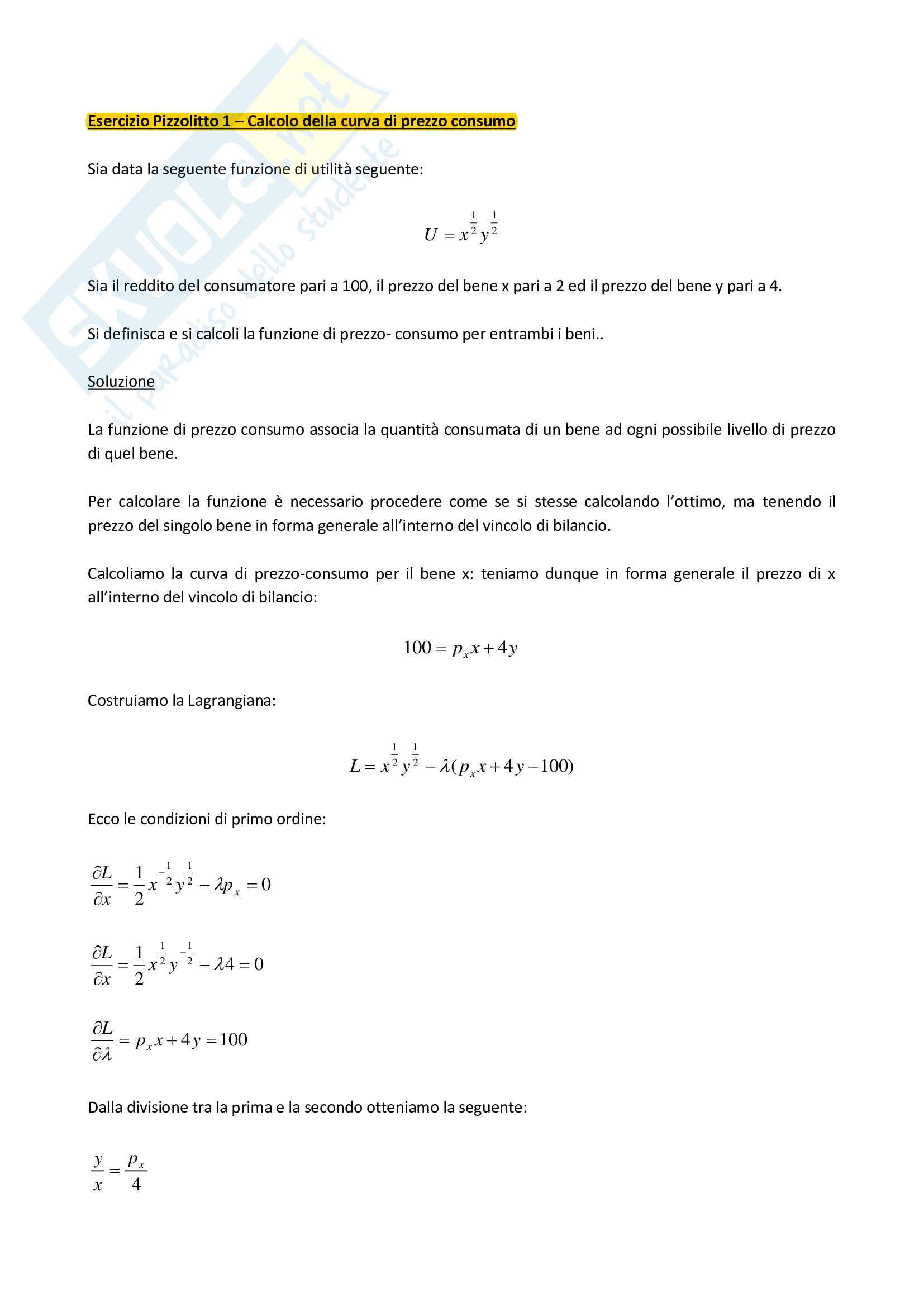 Esercitazioni microeconomia svolti Pag. 2