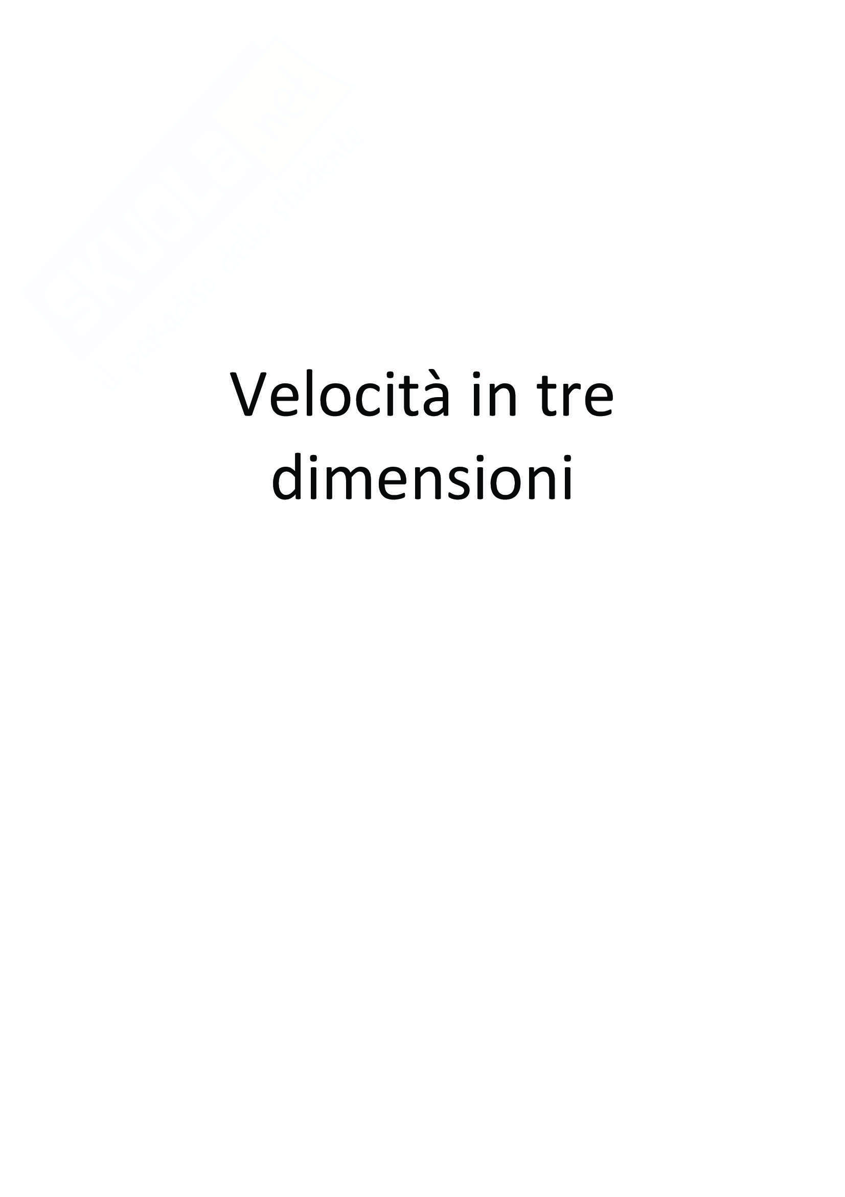 La velocità in tre dimensioni Pag. 1