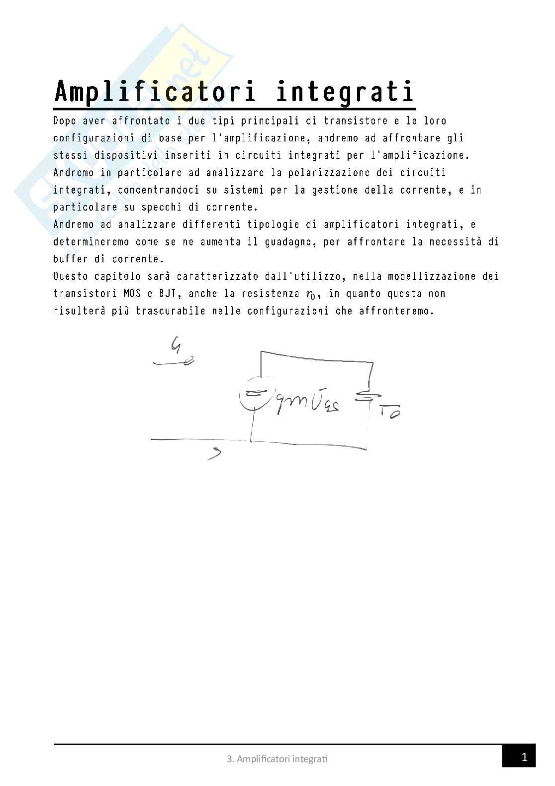 Analisi di amplificatori integrati (3/4 capitoli del programma) Pag. 1