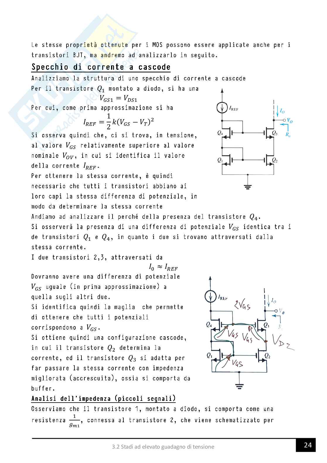 Analisi di amplificatori integrati (3/4 capitoli del programma) Pag. 36