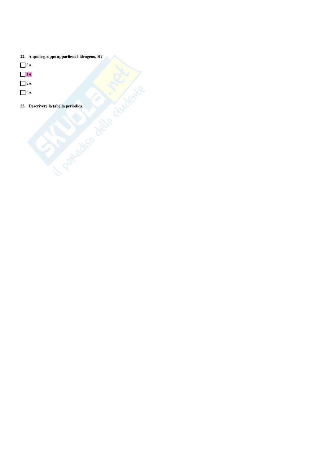 Paniere Chimica generale e inorganica - Risposte multiple - aggiornato (2026) Pag. 11