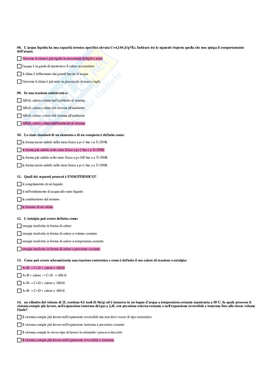 Paniere Chimica generale e inorganica - Risposte multiple - aggiornato (2026) Pag. 41