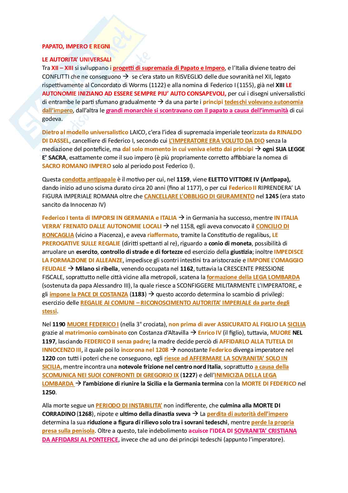 Riassunto esame Storia italiana medievale, Prof. Parmeggiani Riccardo, libro consigliato Manuale di storia medievale, Andrea Zorzi Pag. 31