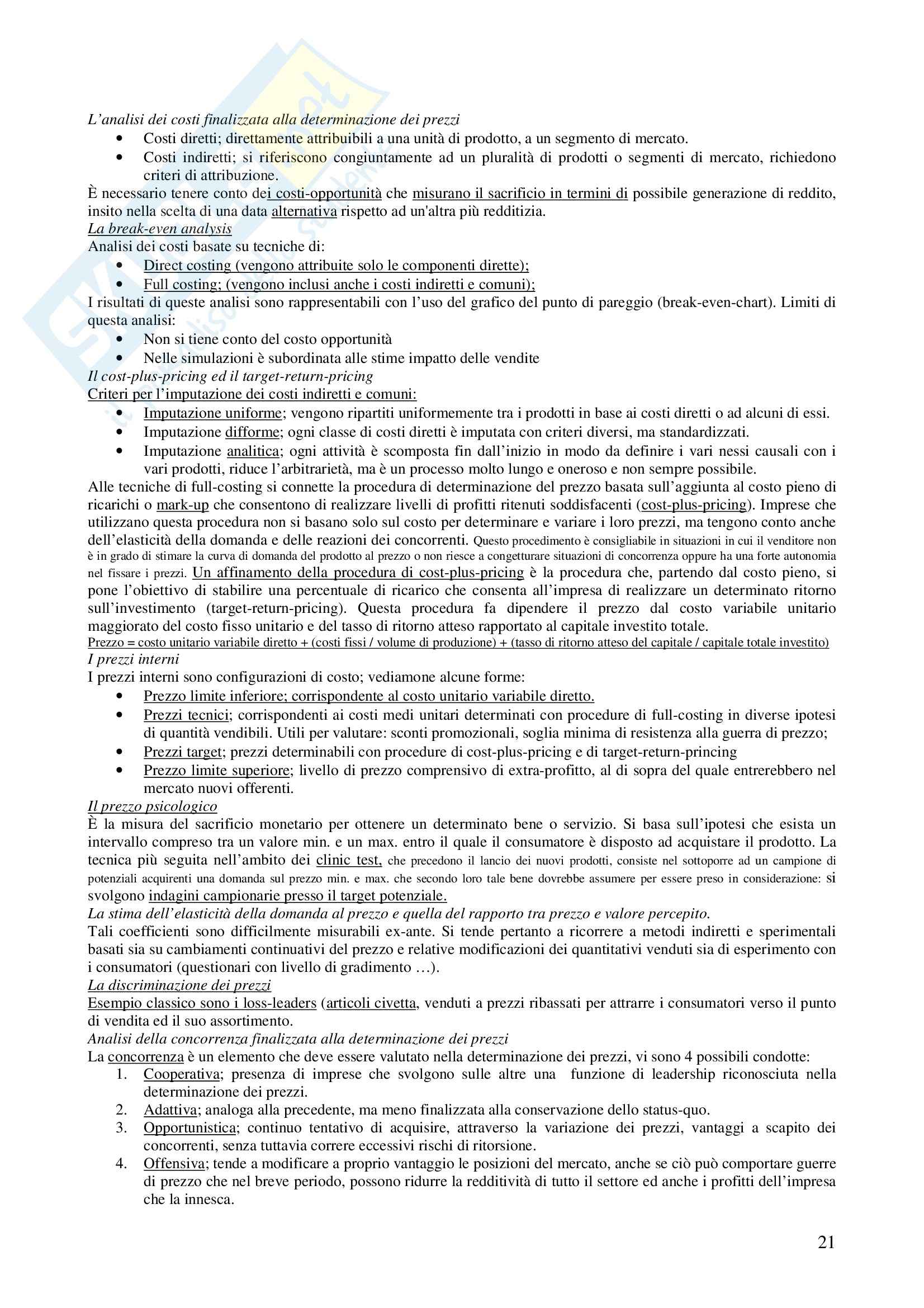 Marketing - Riassunto esame Pag. 21