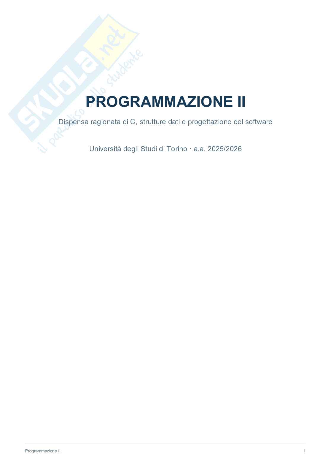 Appunti di Programmazione II Pag. 1