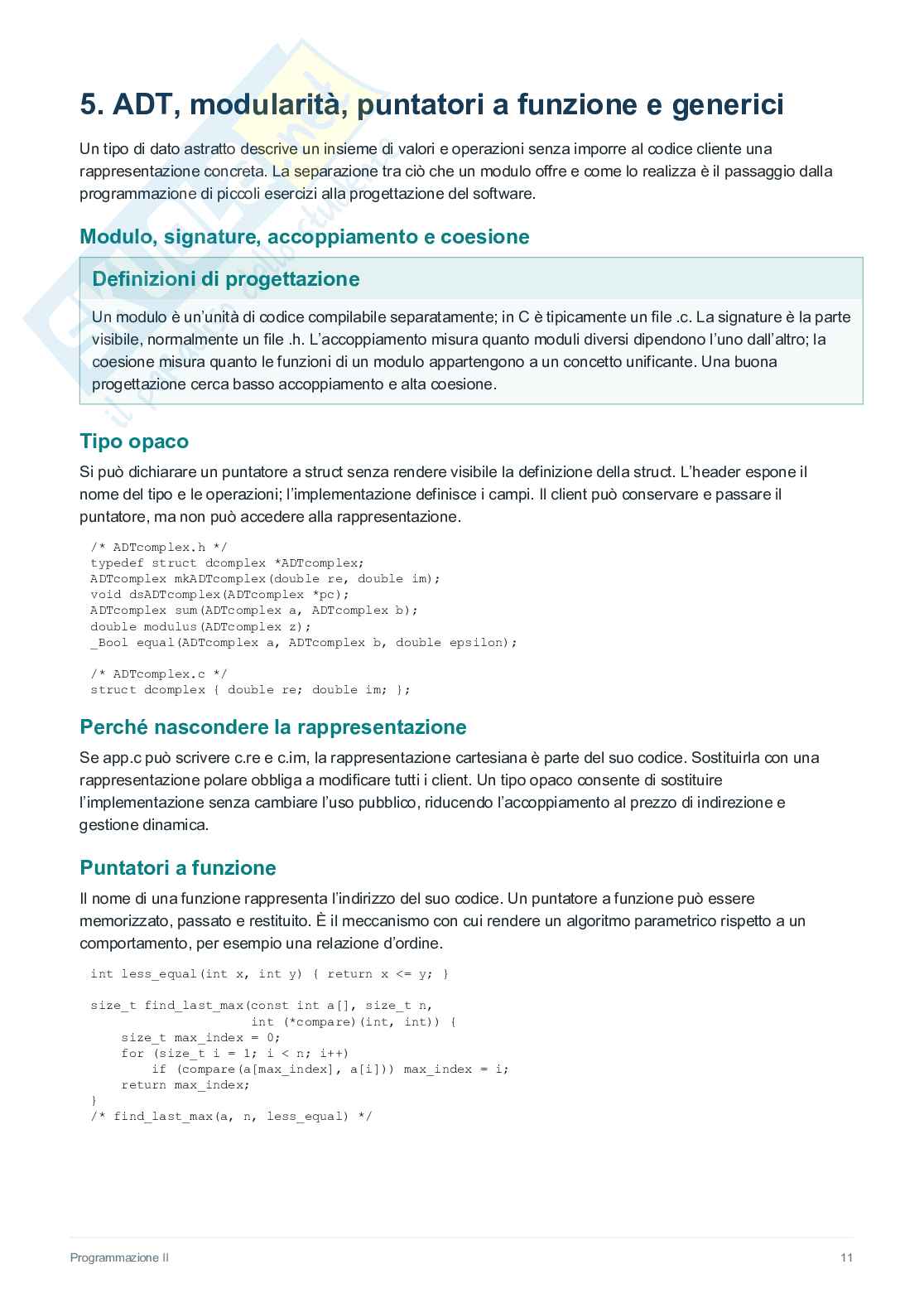 Appunti di Programmazione II Pag. 11