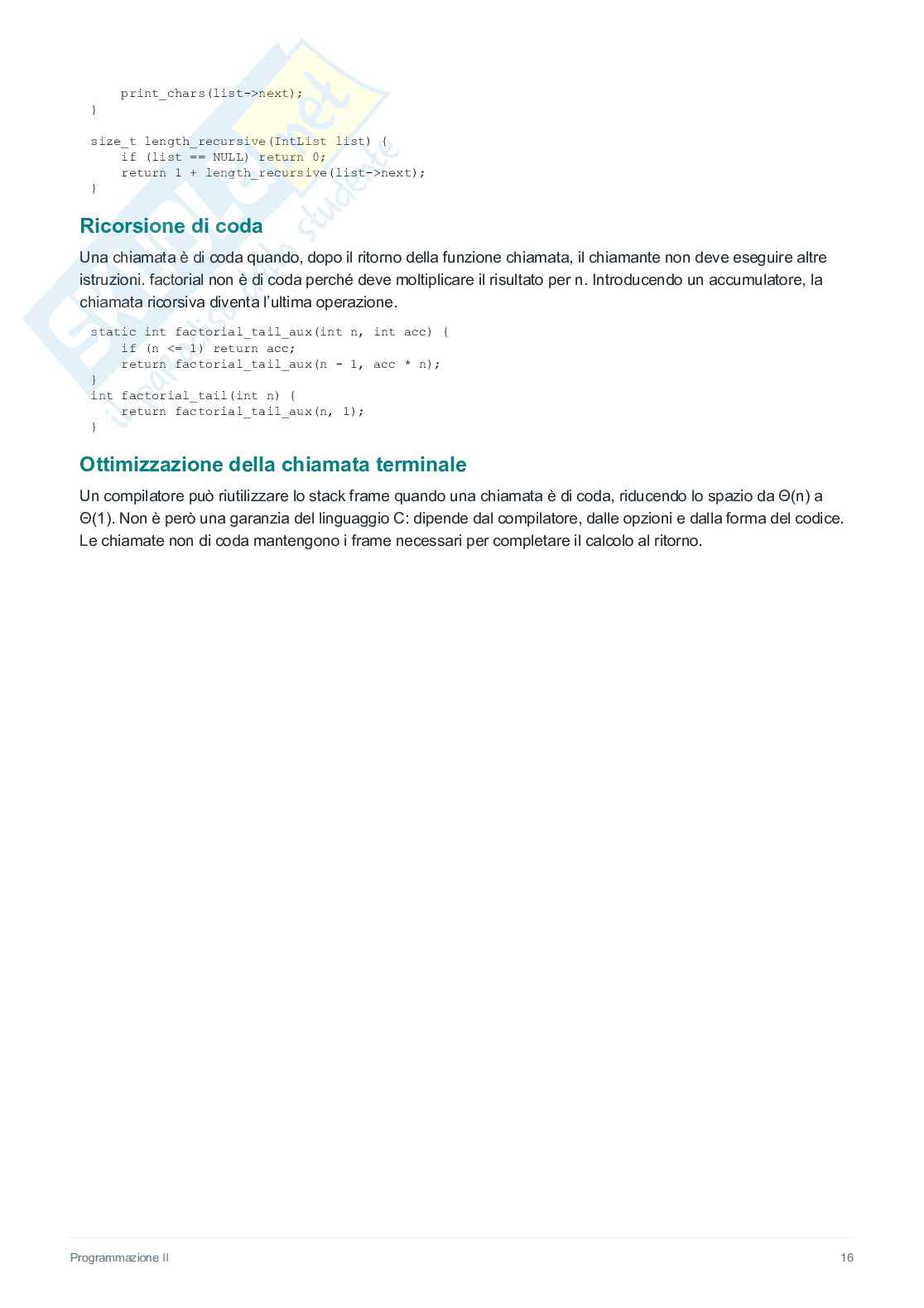 Appunti di Programmazione II Pag. 16