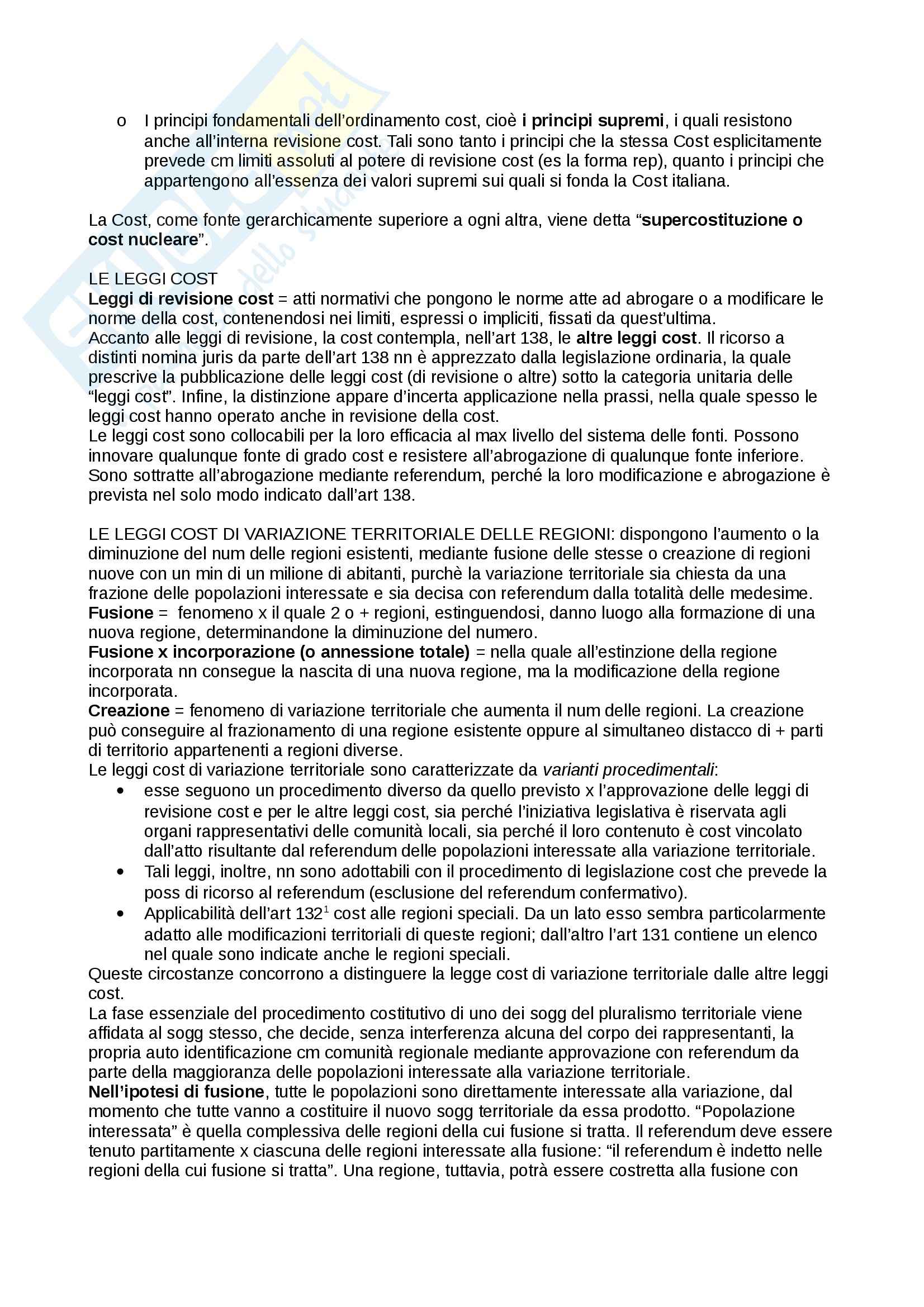 Riassunto esame Diritto, prof. Crivelli, libro consigliato Le fonti dell'ordinamento repubblicano, Pedrazza Gorlero Pag. 6
