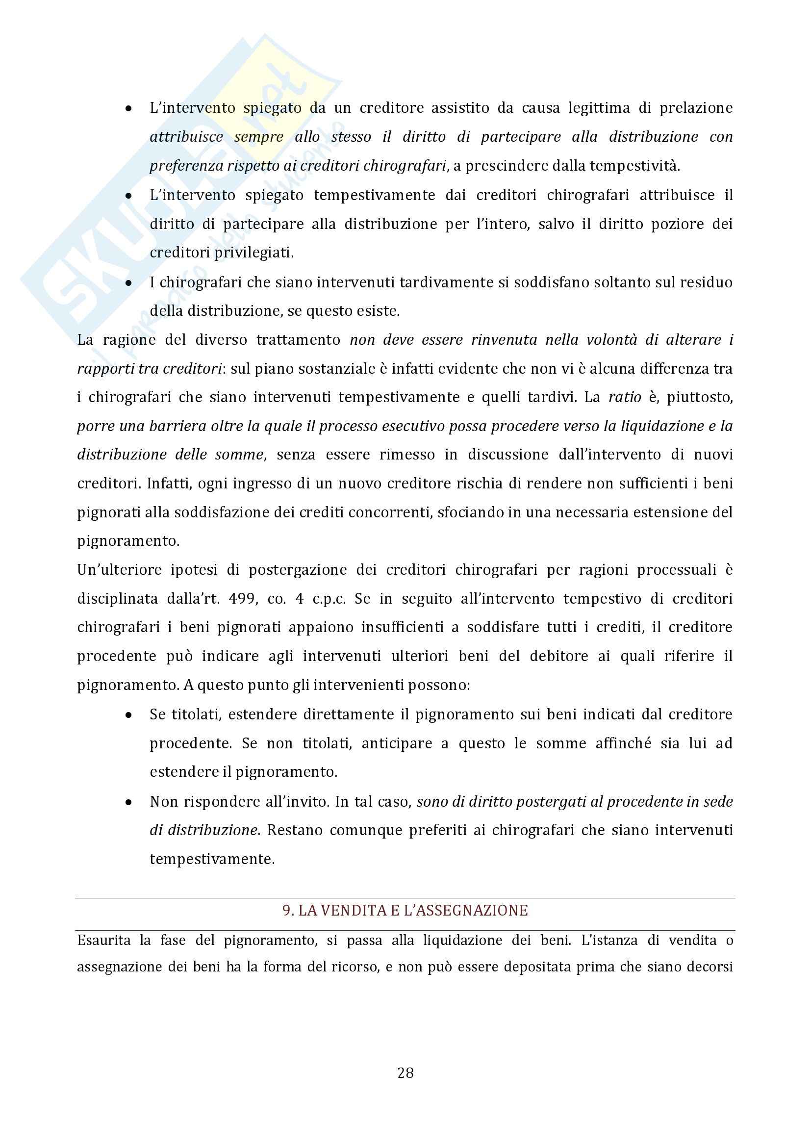 Riassunto esame Diritto Processuale Civile, prof. Vaccarella, libro consigliato Il Processo Esecutivo Pag. 26