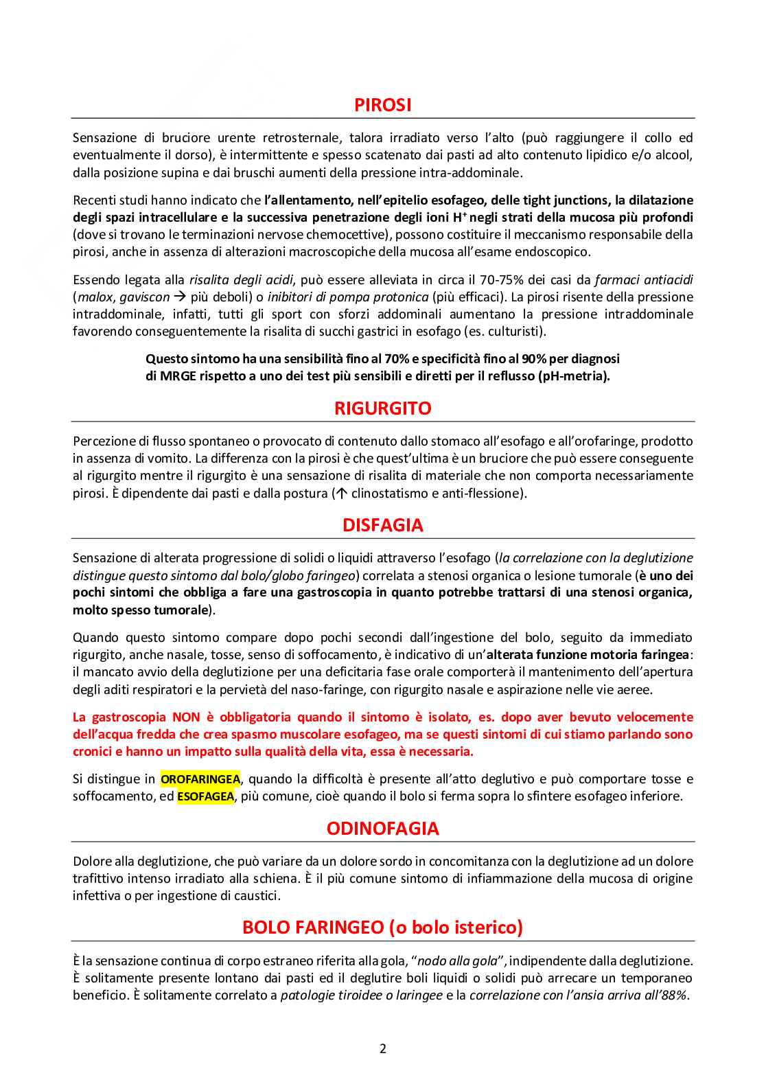Gastroenterologia (MRGE, diarrea/stipsi, celiachia, IBS, disturbi esofagei, MICI) Pag. 2