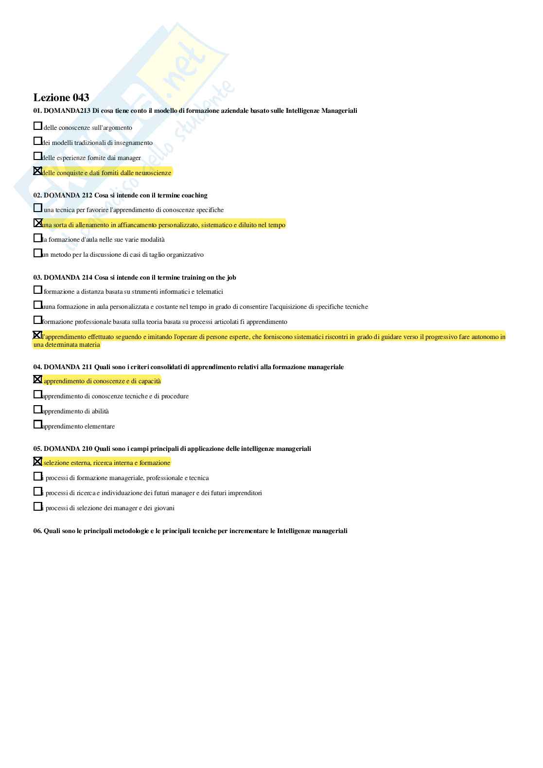 Sociologia dei processi economici e del lavoro - Paniere risposte chiuse complete e corrette  - 238 domande chiuse complete e corrette Pag. 46