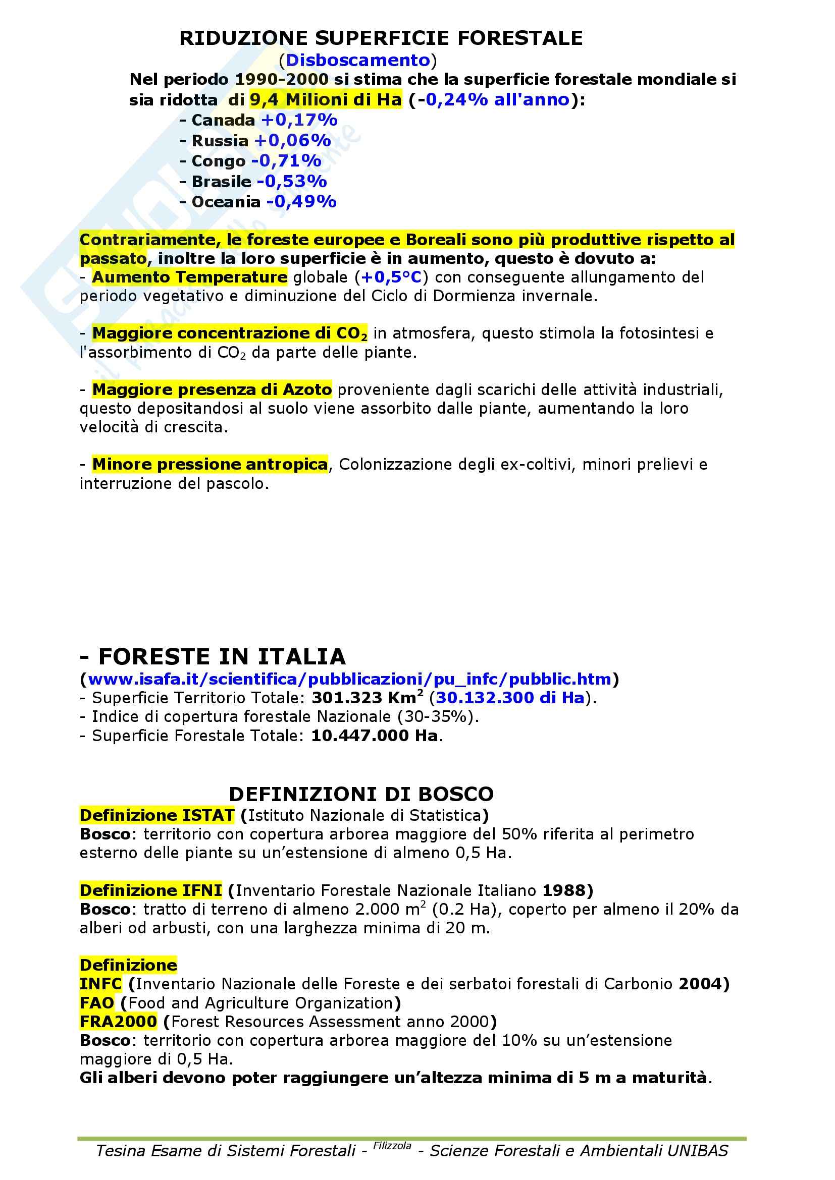 Selvicoltura generale e sistemi forestali - Appunti Pag. 6