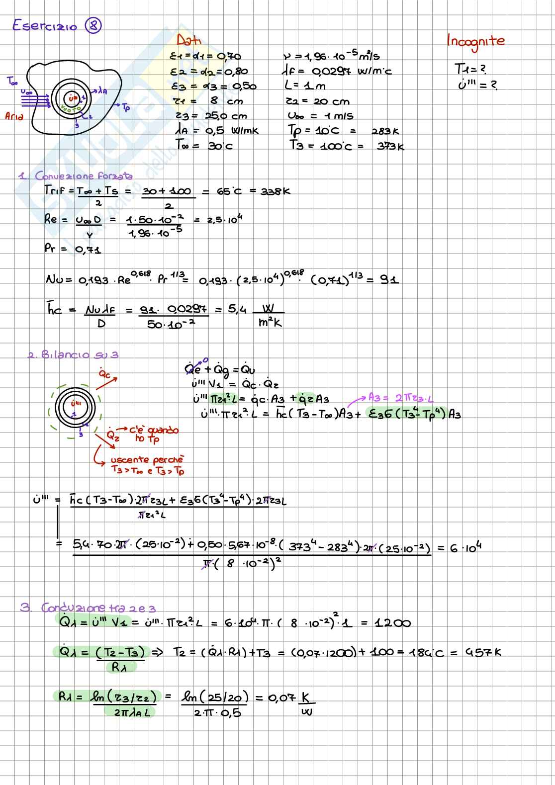 Esercizi per esame Trasmissione del calore Pag. 31
