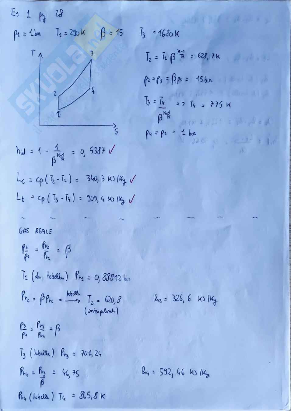 Esercizi di Sistemi energetici e macchine a fluido I su turbogas Pag. 1