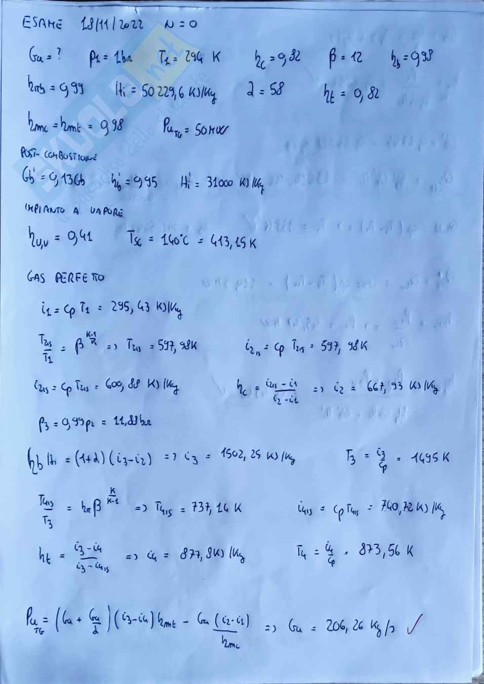 Esercizi di Sistemi energetici e macchine a fluido I su turbogas Pag. 11