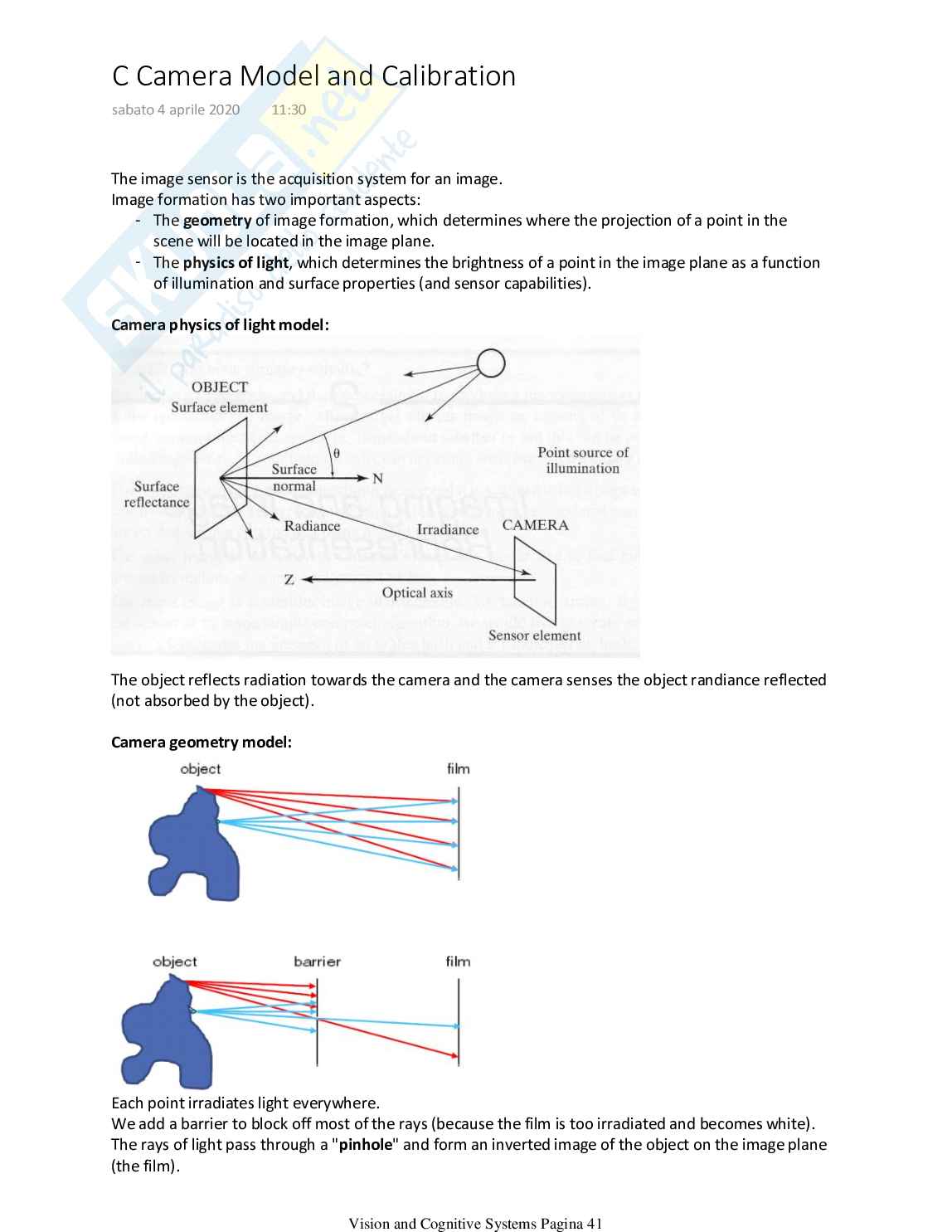 Vision and Cognitive Systems Pag. 41
