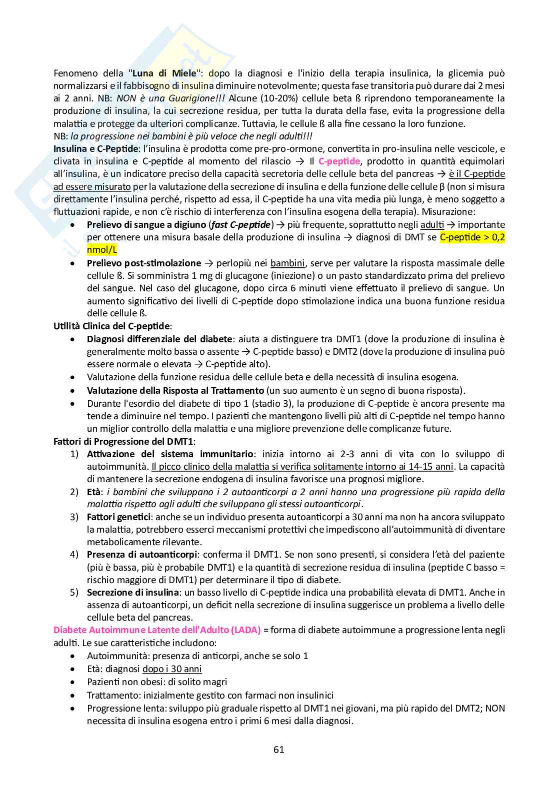 Riassunto esame Endocrinologia, Prof. Zacchetti Daniele, libro consigliato Endocrinologia, Gritti Pag. 61