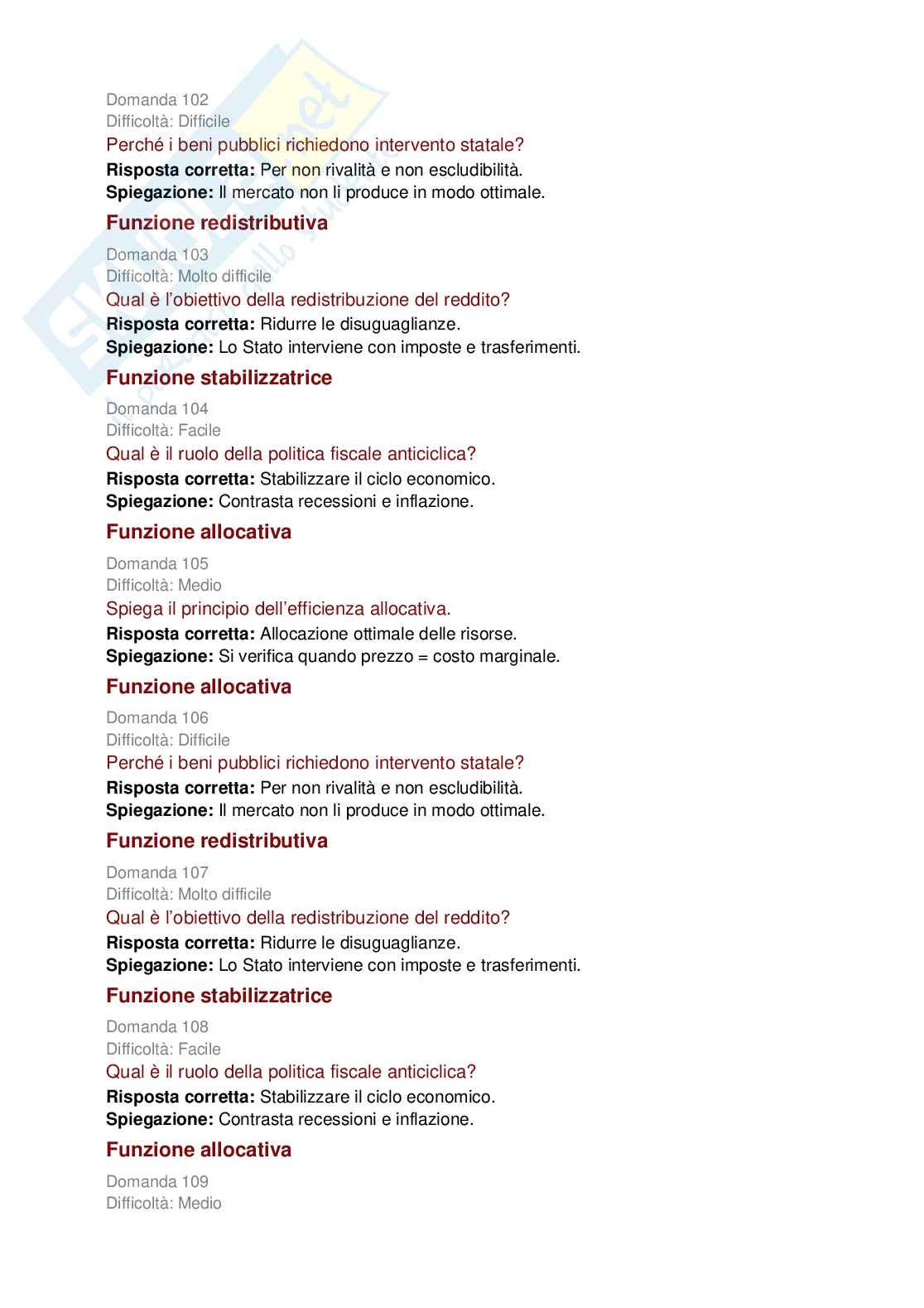 Politica economica e scienze delle finanze - 727 domande per capire e studiare la materia  Pag. 16