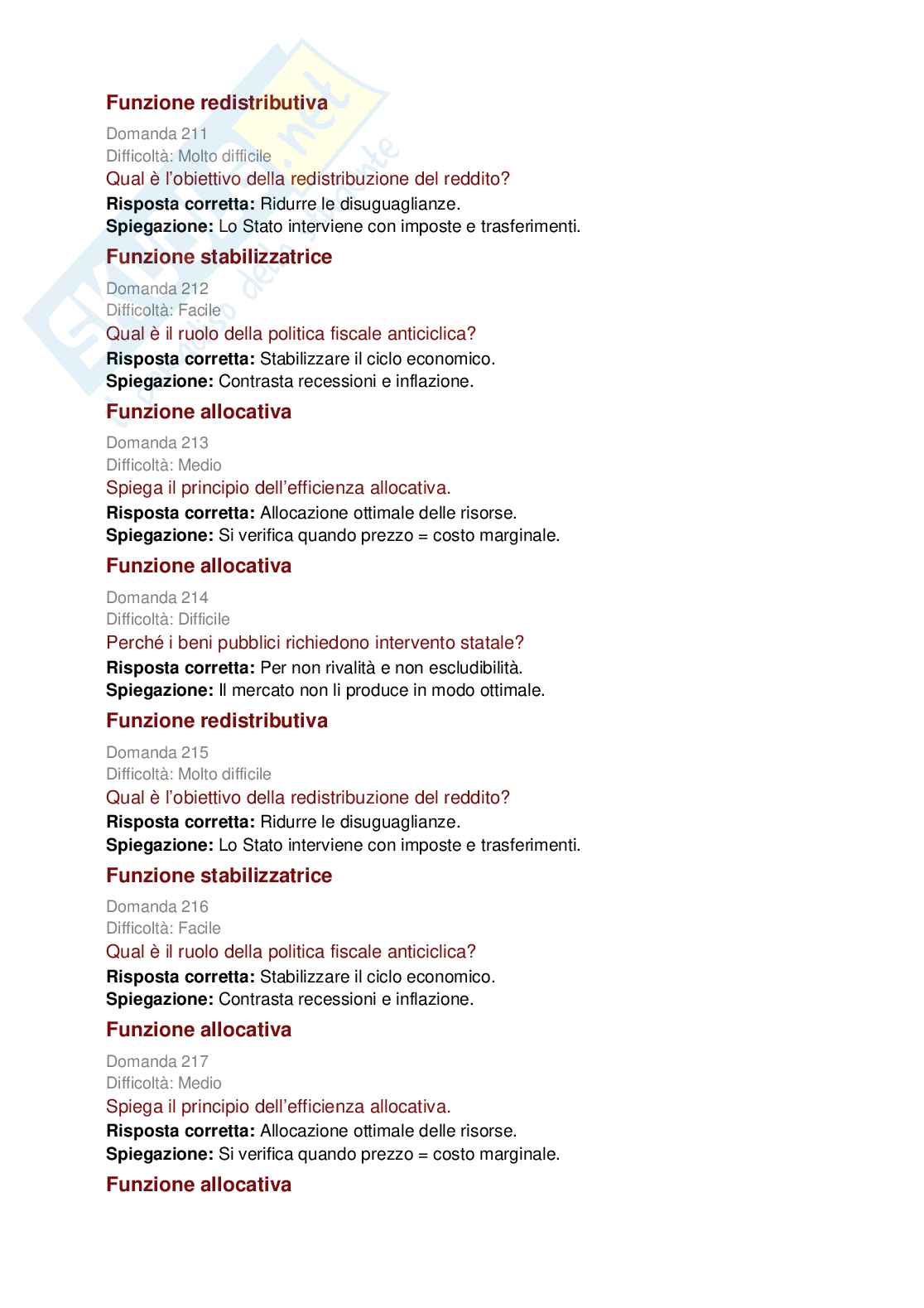 Politica economica e scienze delle finanze - 727 domande per capire e studiare la materia  Pag. 31