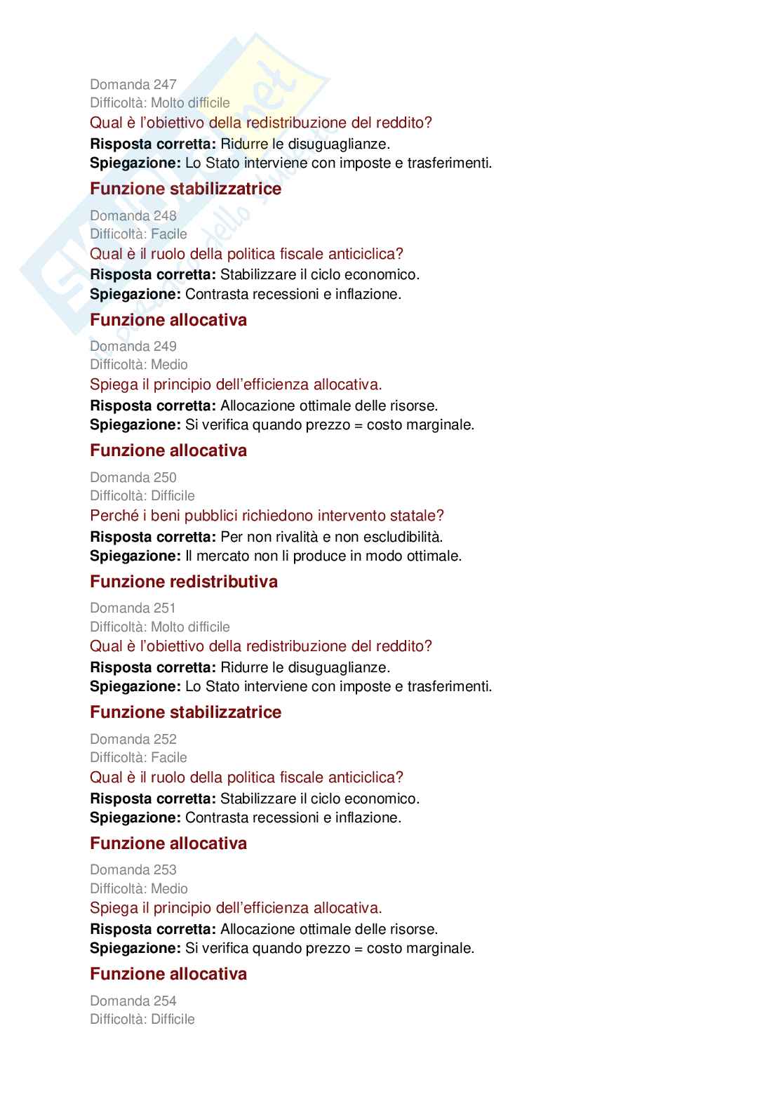 Politica economica e scienze delle finanze - 727 domande per capire e studiare la materia  Pag. 36