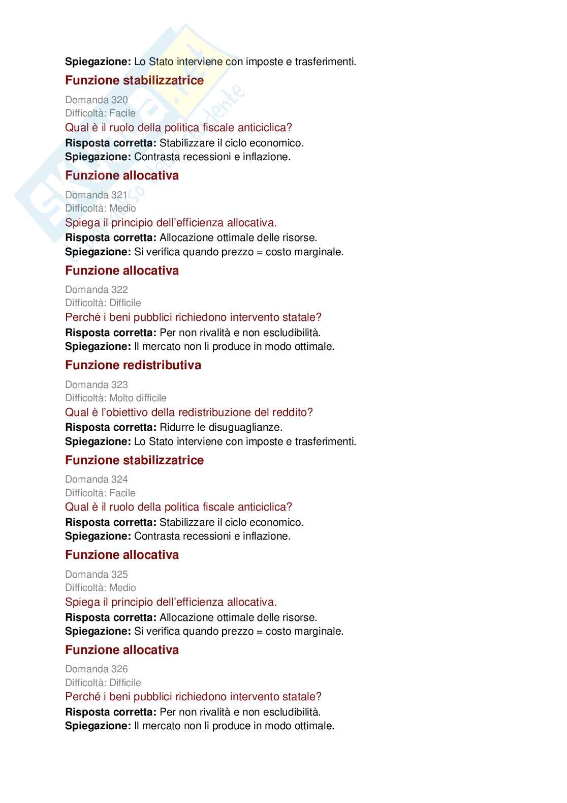 Politica economica e scienze delle finanze - 727 domande per capire e studiare la materia  Pag. 46