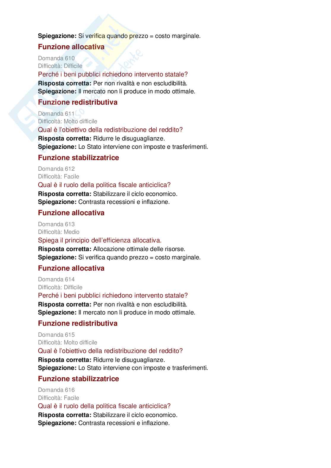 Politica economica e scienze delle finanze - 727 domande per capire e studiare la materia  Pag. 86