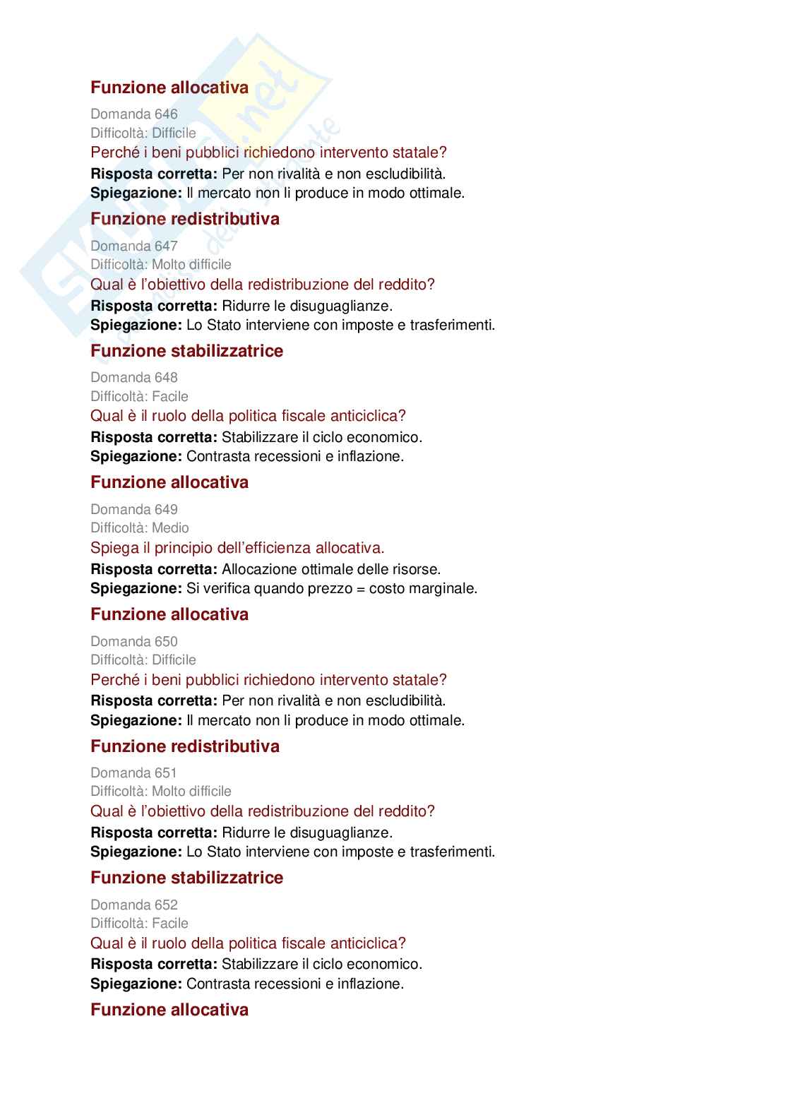 Politica economica e scienze delle finanze - 727 domande per capire e studiare la materia  Pag. 91