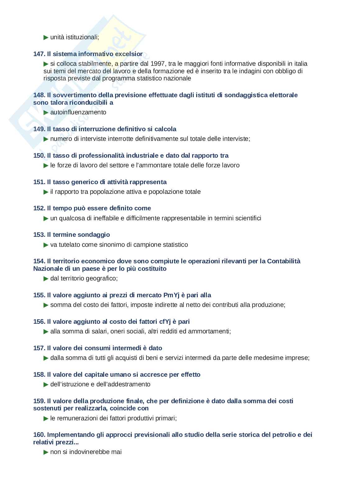 Domande e risposte Statistica economica, ordine alfabetico 2025 Pag. 11