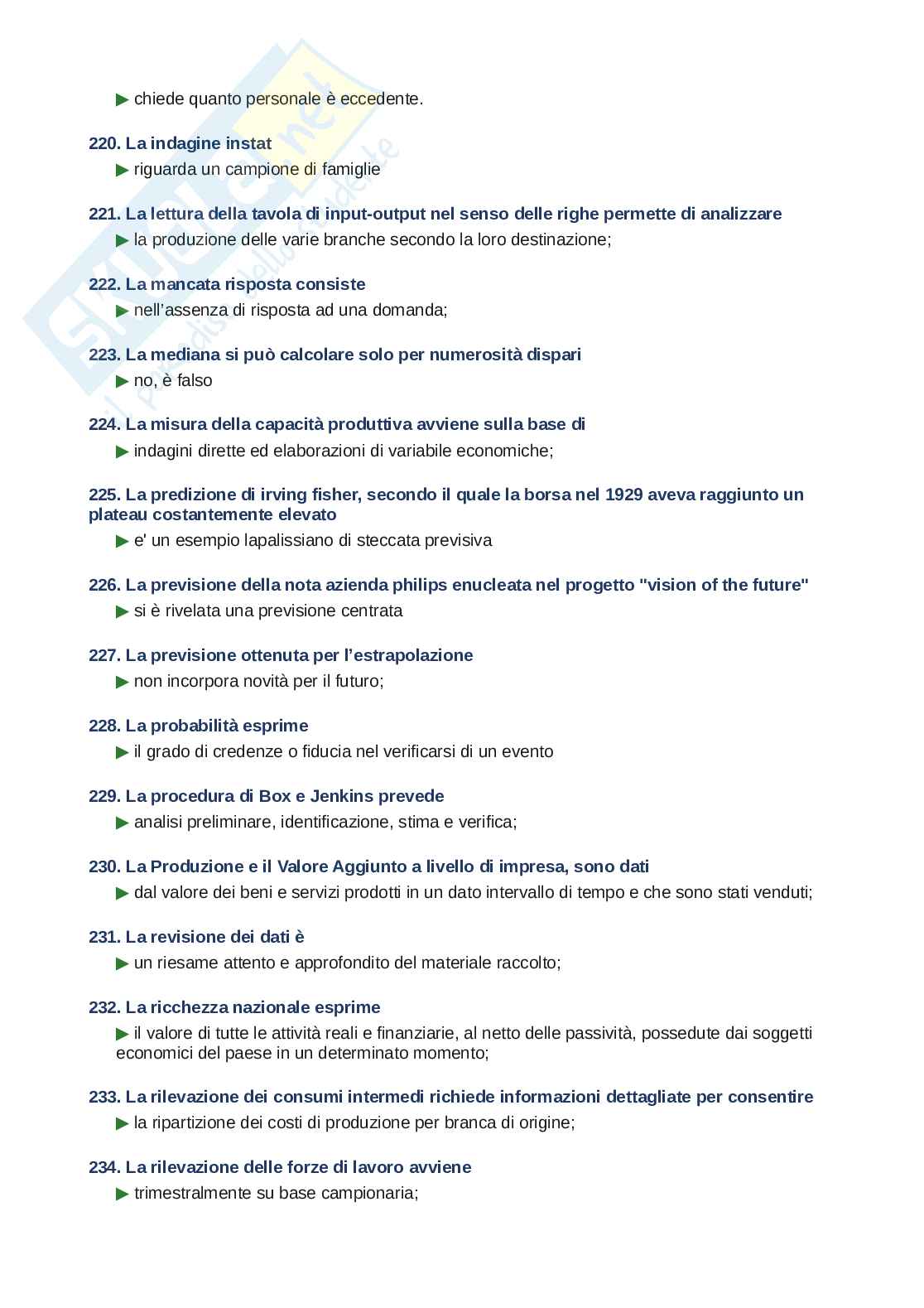 Domande e risposte Statistica economica, ordine alfabetico 2025 Pag. 16