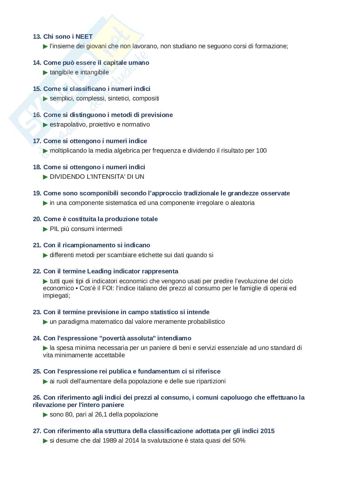 Domande e risposte Statistica economica, ordine alfabetico 2025 Pag. 2