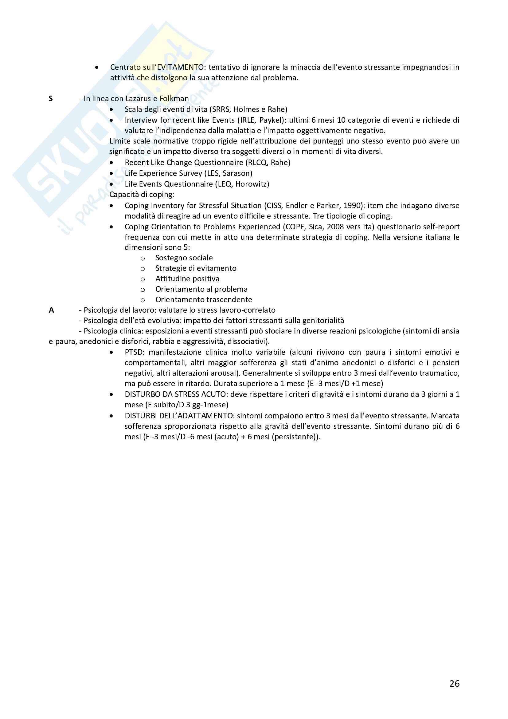 Riassunto schematico per la preparazione della 1ª prova dell'Esame di Stato in Psicologia Pag. 26
