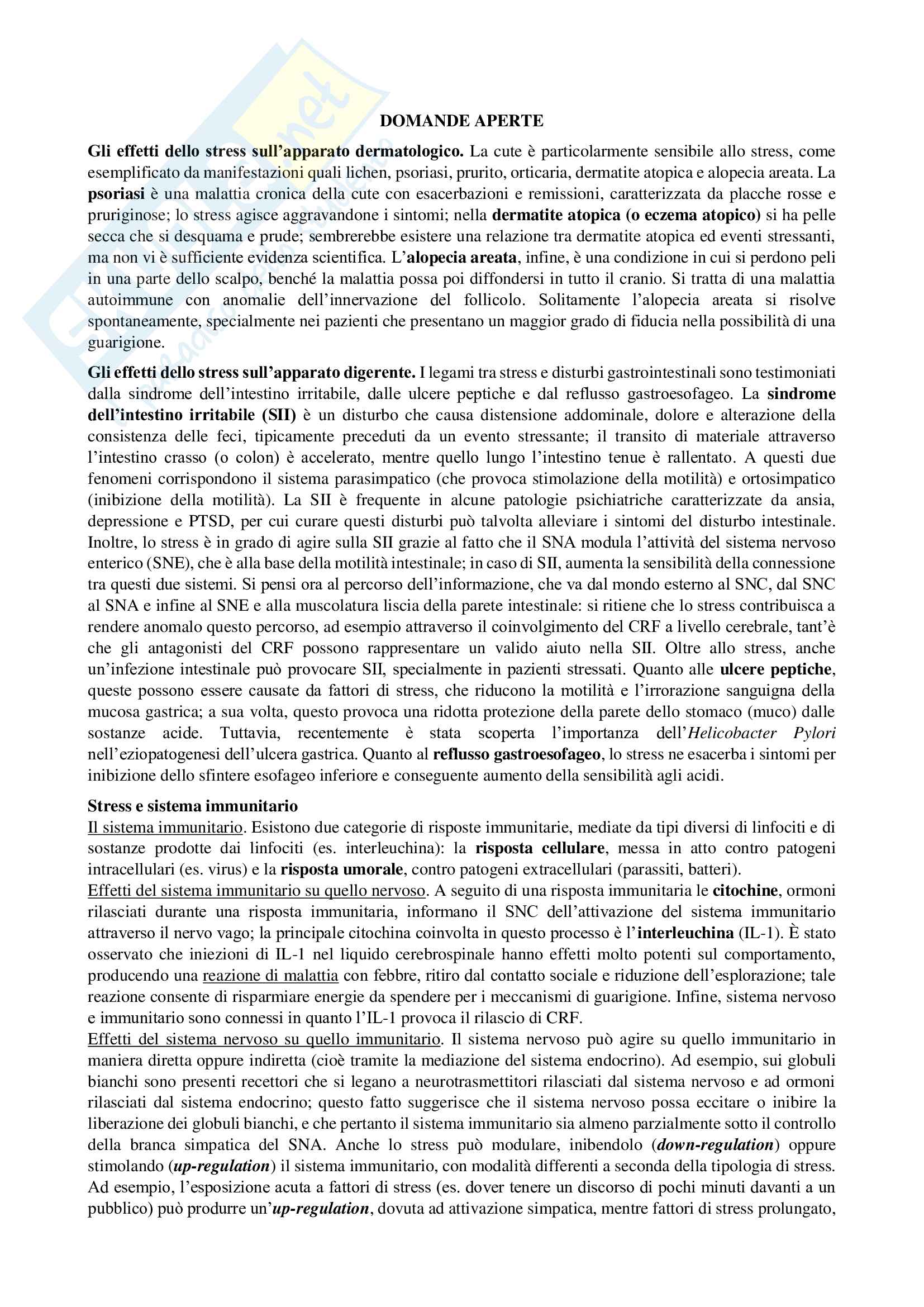 Domande aperte e a risposta multipla del corso di ...