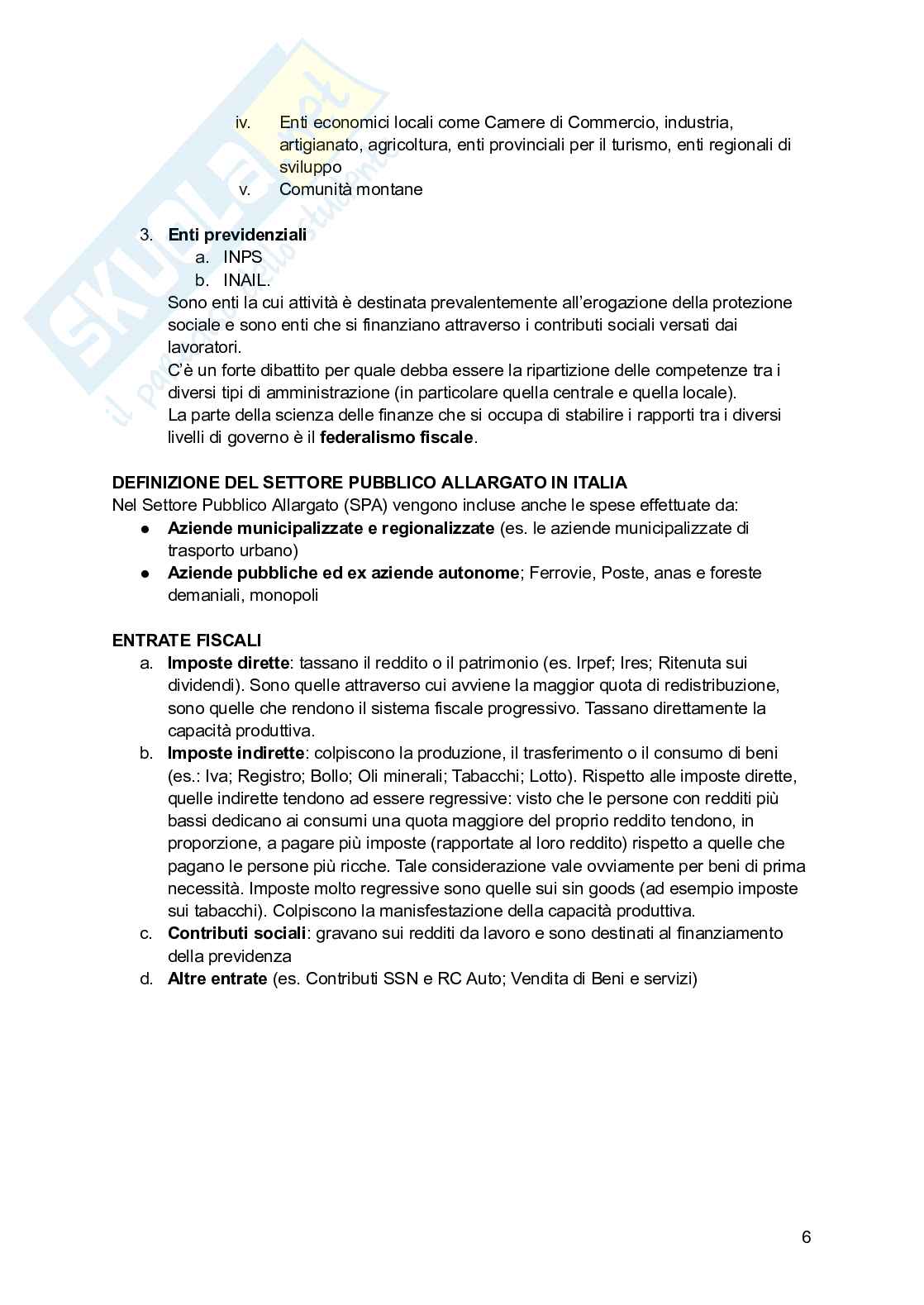 Scienza della finanza  Pag. 6