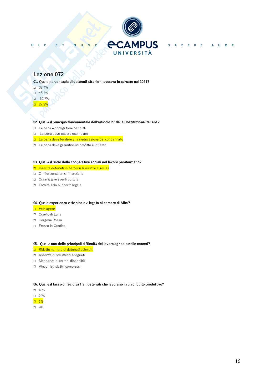 Master II livello - Educare in istituti penitenziari - Orientamento e reinserimento sociale Pag. 16