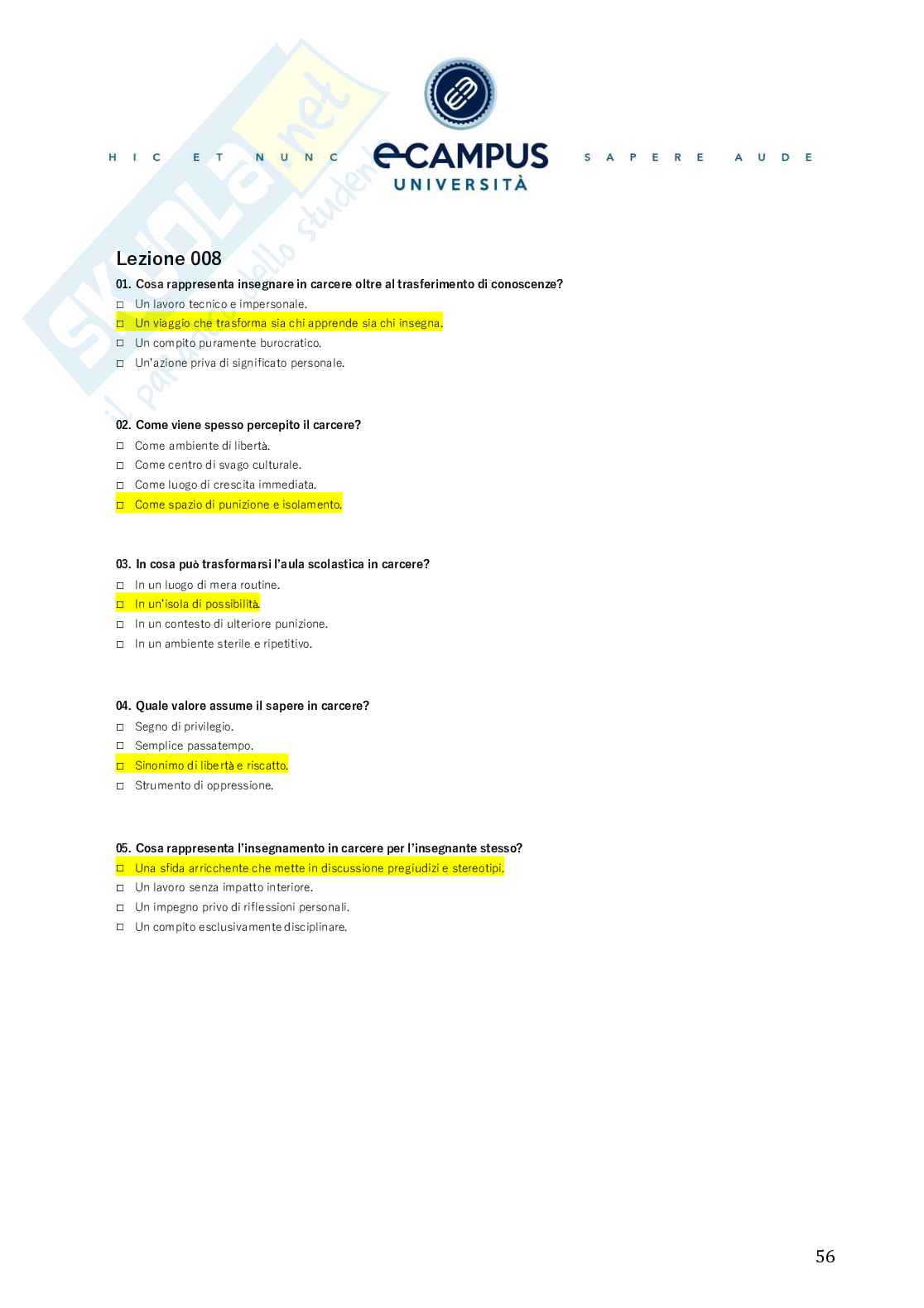 Master II livello - Educare in istituti penitenziari - Orientamento e reinserimento sociale Pag. 56