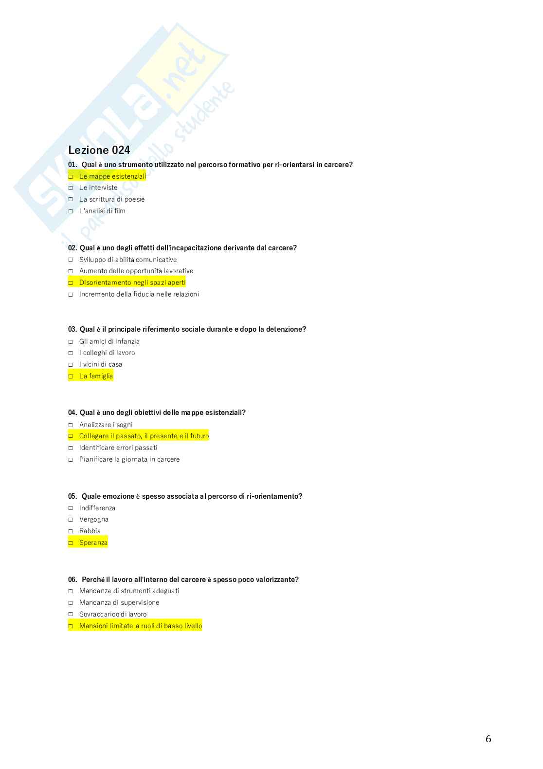 Master II livello - Educare in istituti penitenziari - Orientamento e reinserimento sociale Pag. 6